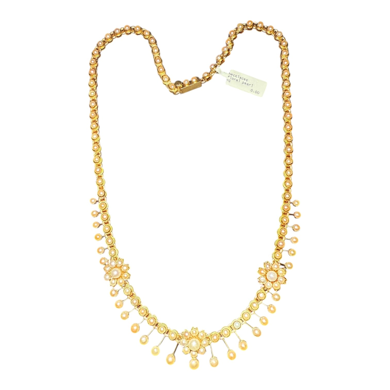 Victorian 18k gold Pearl necklace for women