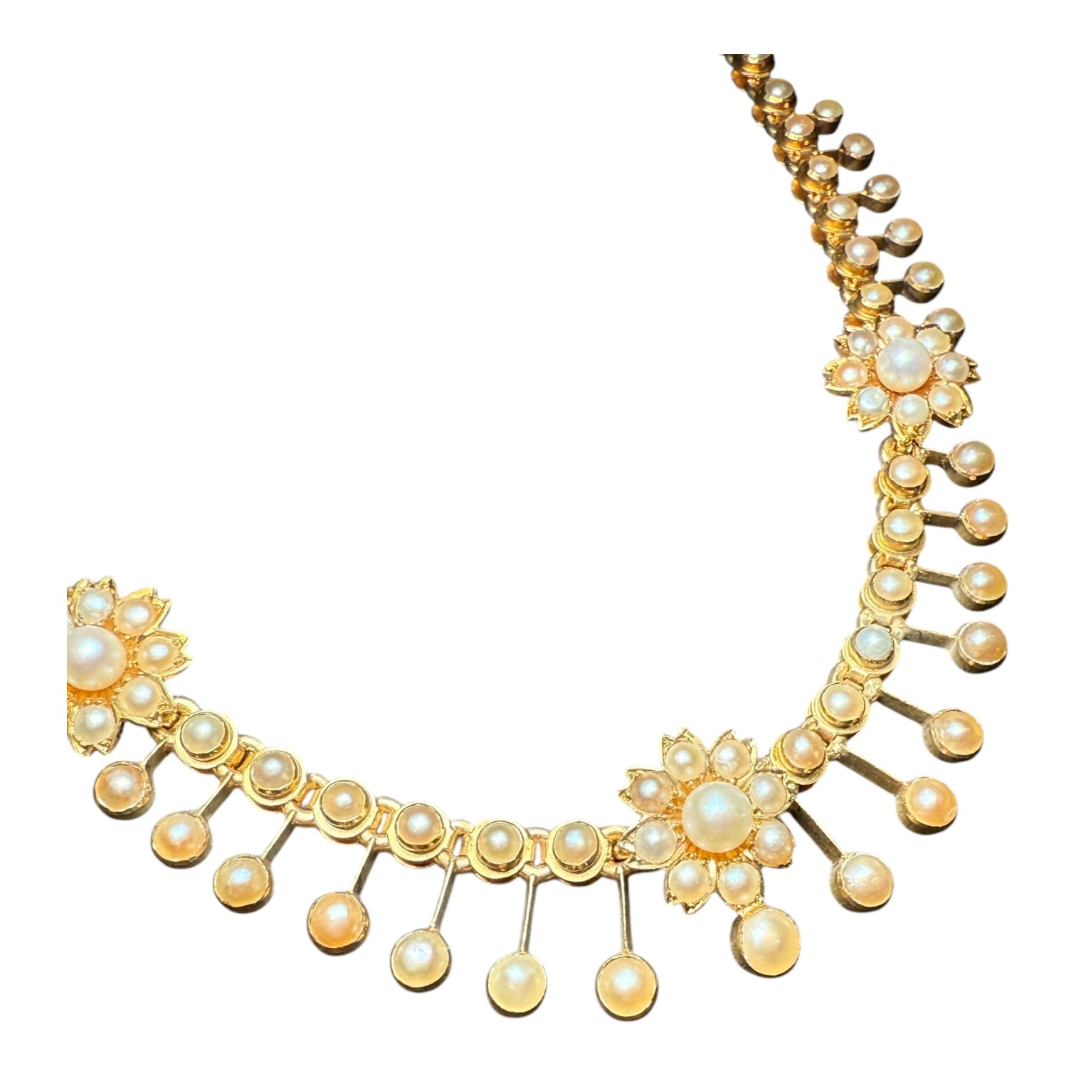 Victorian 18k gold Pearl necklace for women