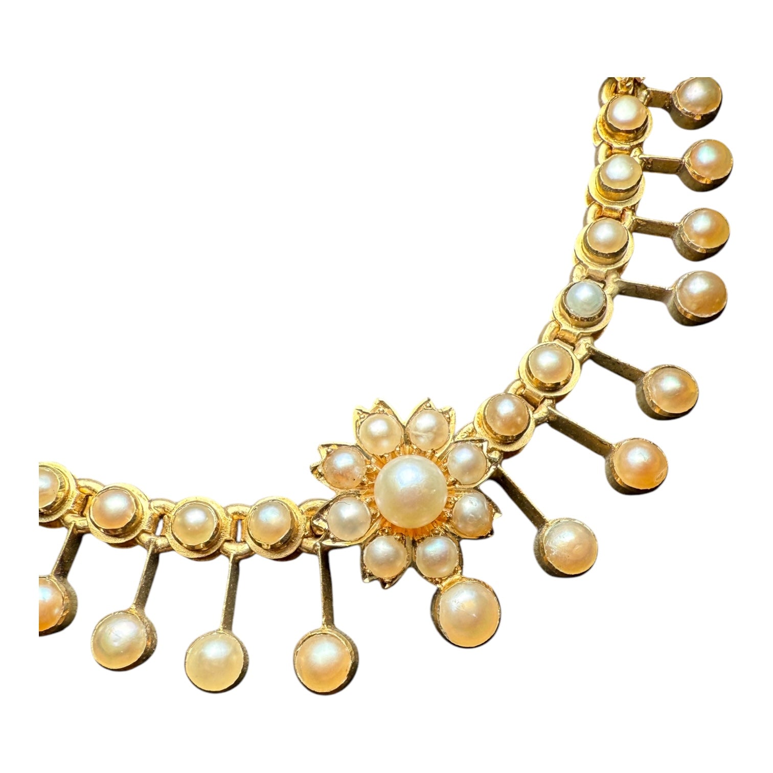 Victorian 18k gold Pearl necklace for women