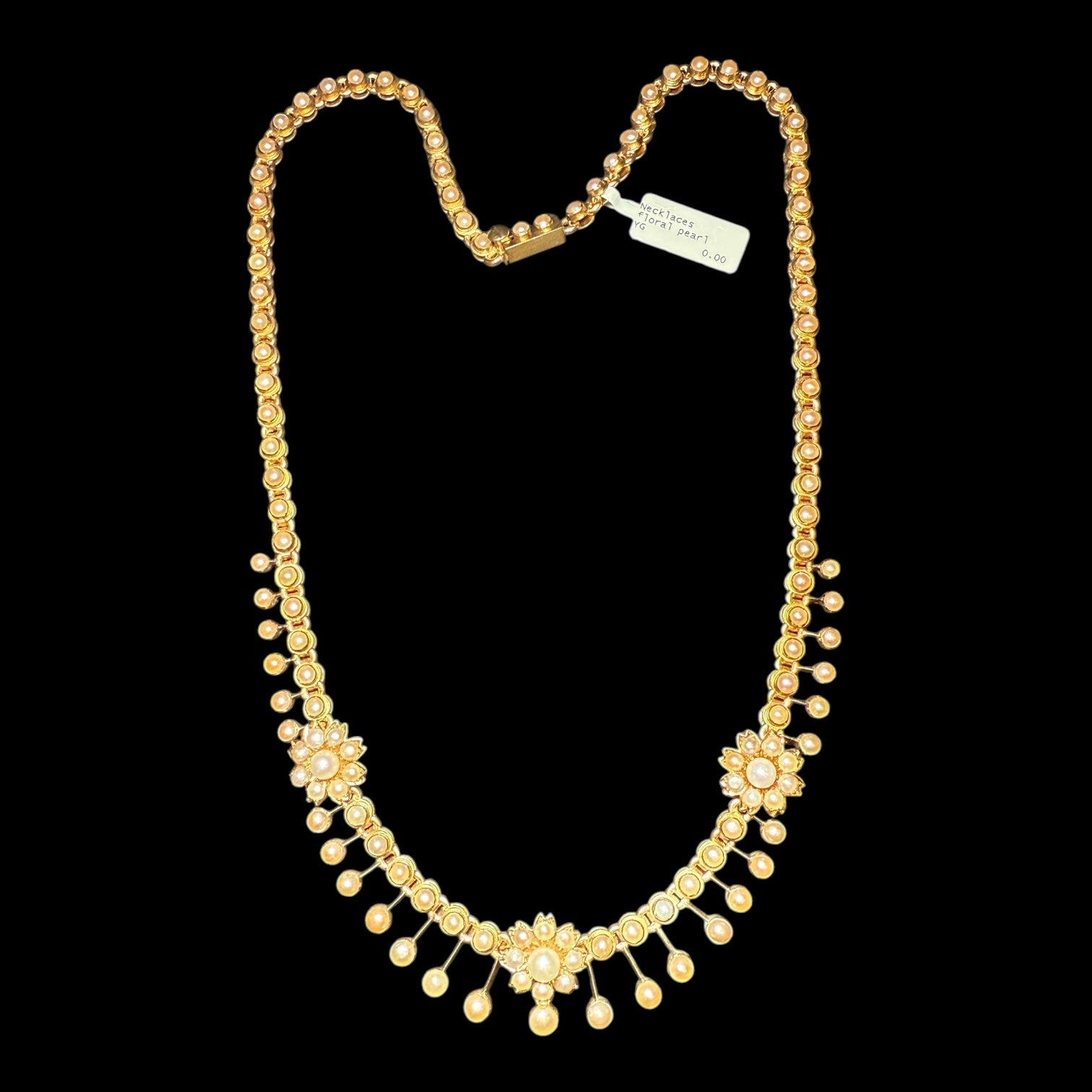 Victorian 18k gold Pearl necklace for women