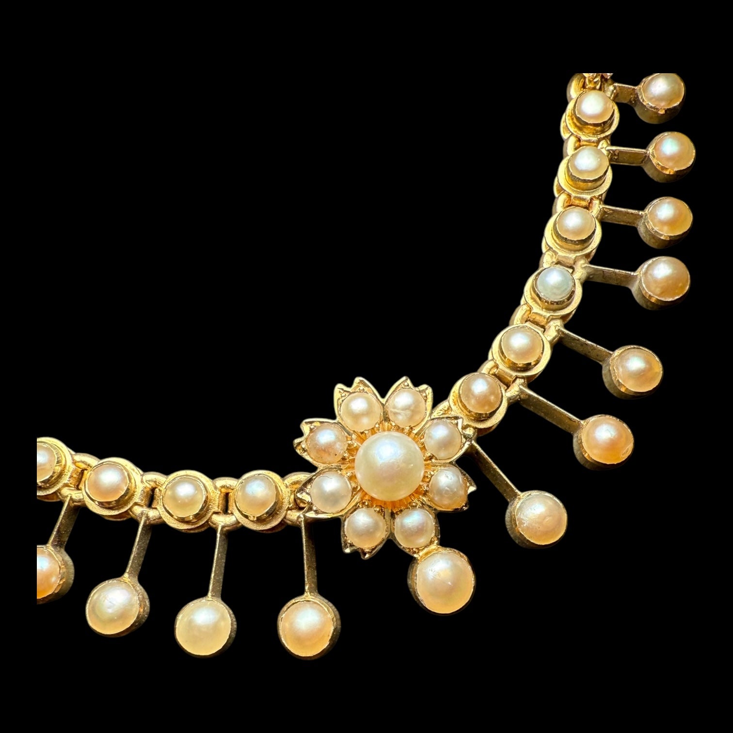 Victorian 18k gold Pearl necklace for women