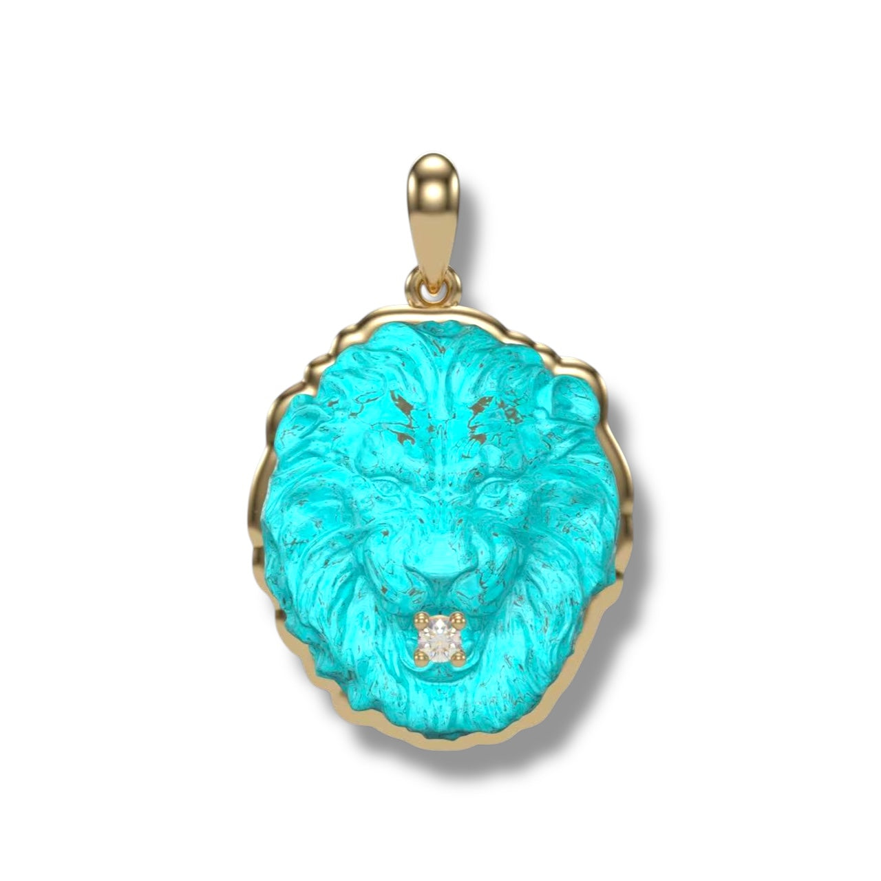 Lion Head 18K Gold Pendant