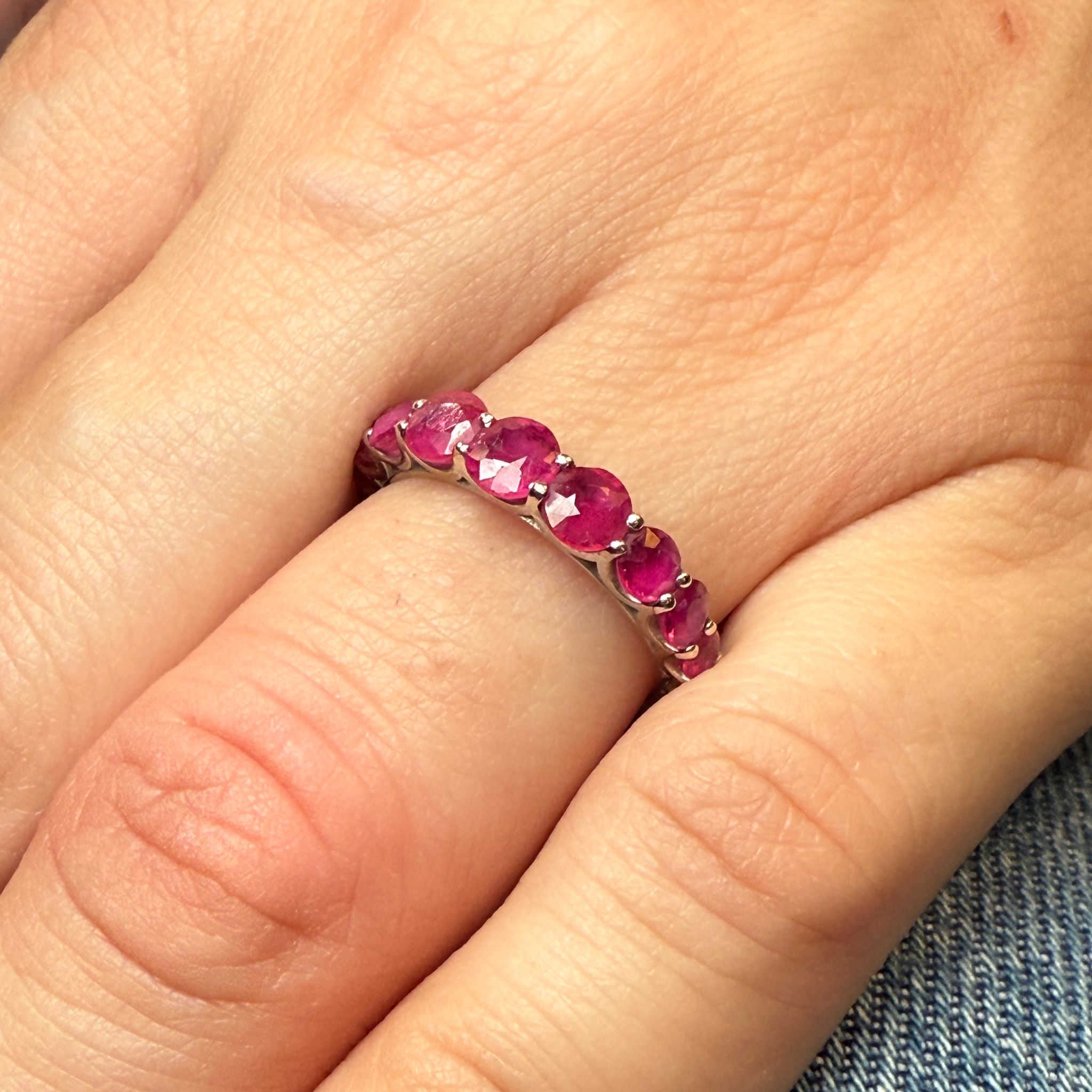 Eternity ruby ring 18k gold