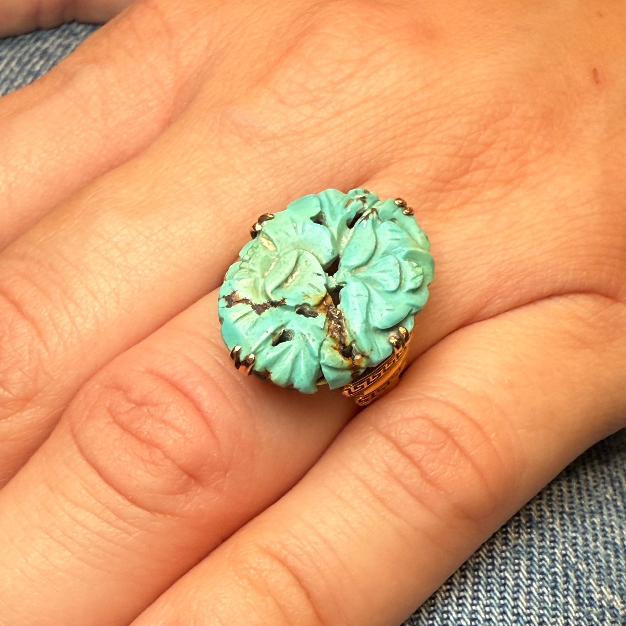 Turquoise gold ring