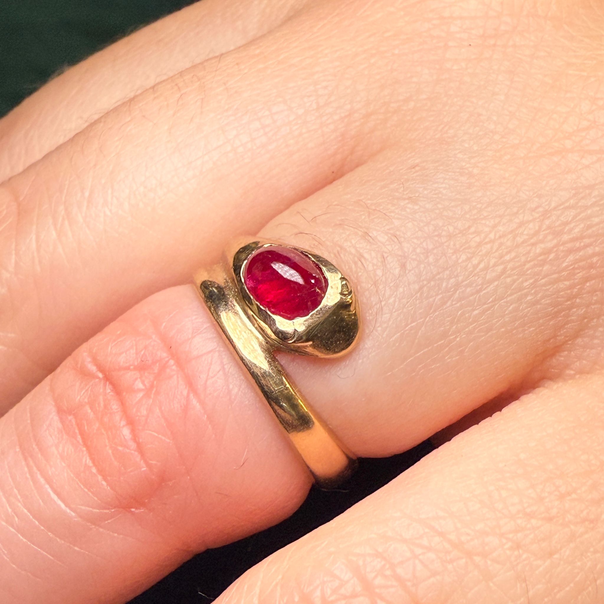 Ruby snake ring