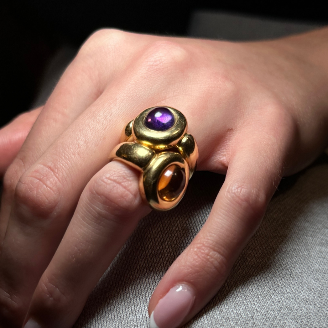 Amethyst gold ring