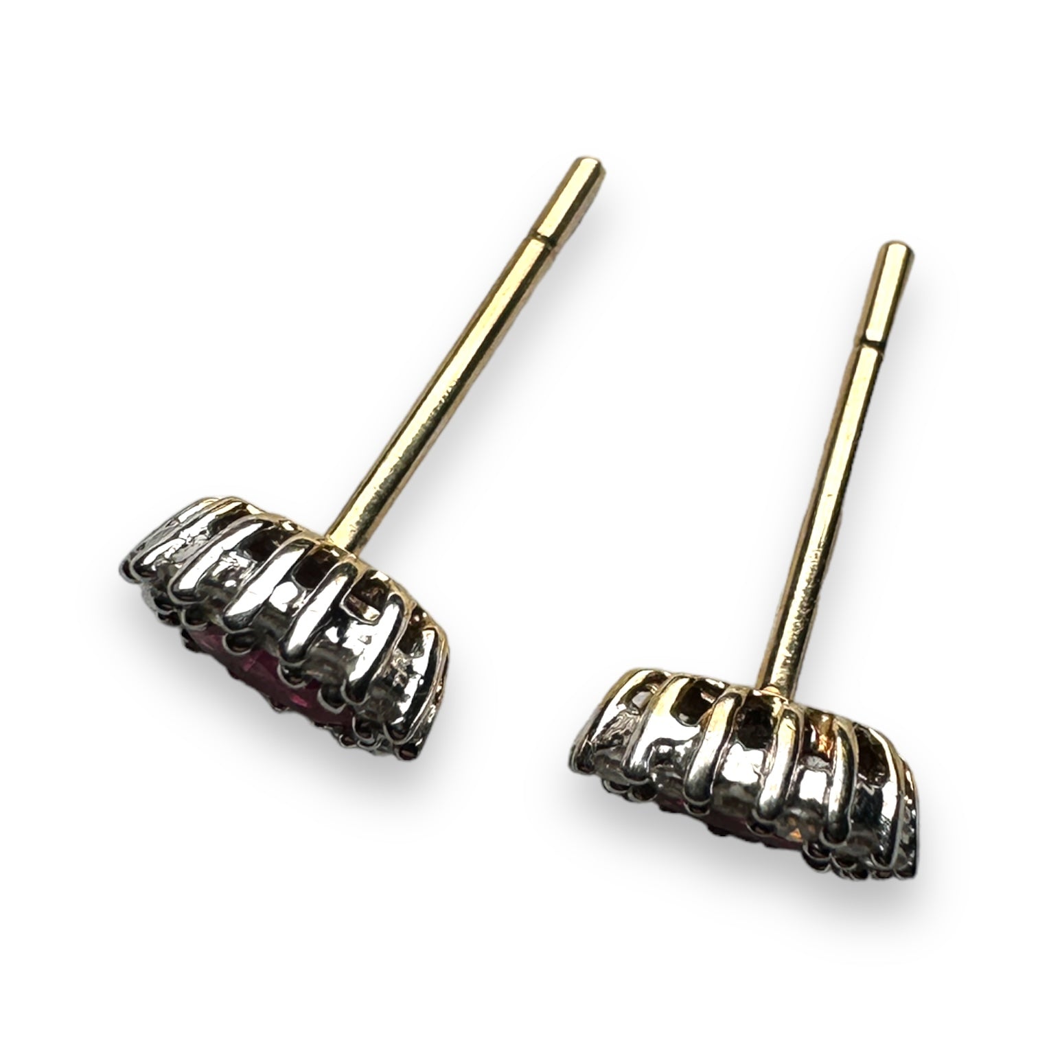 9k gold Ruby and diamond earring