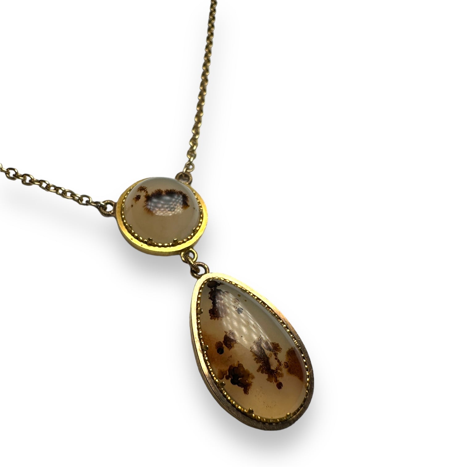 Agate  gold neckless