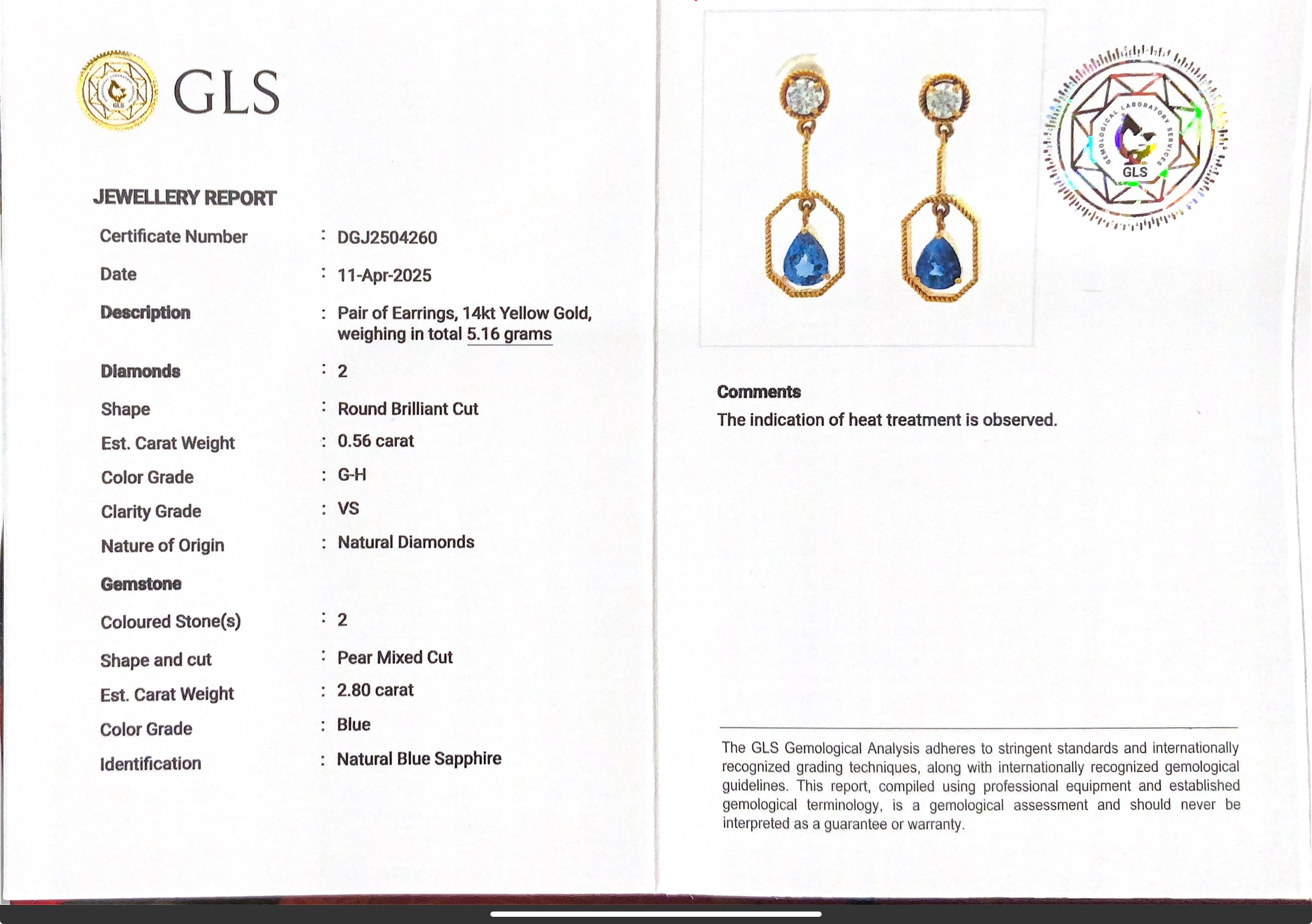 Sapphire and diamond drip earrings in 14k gold