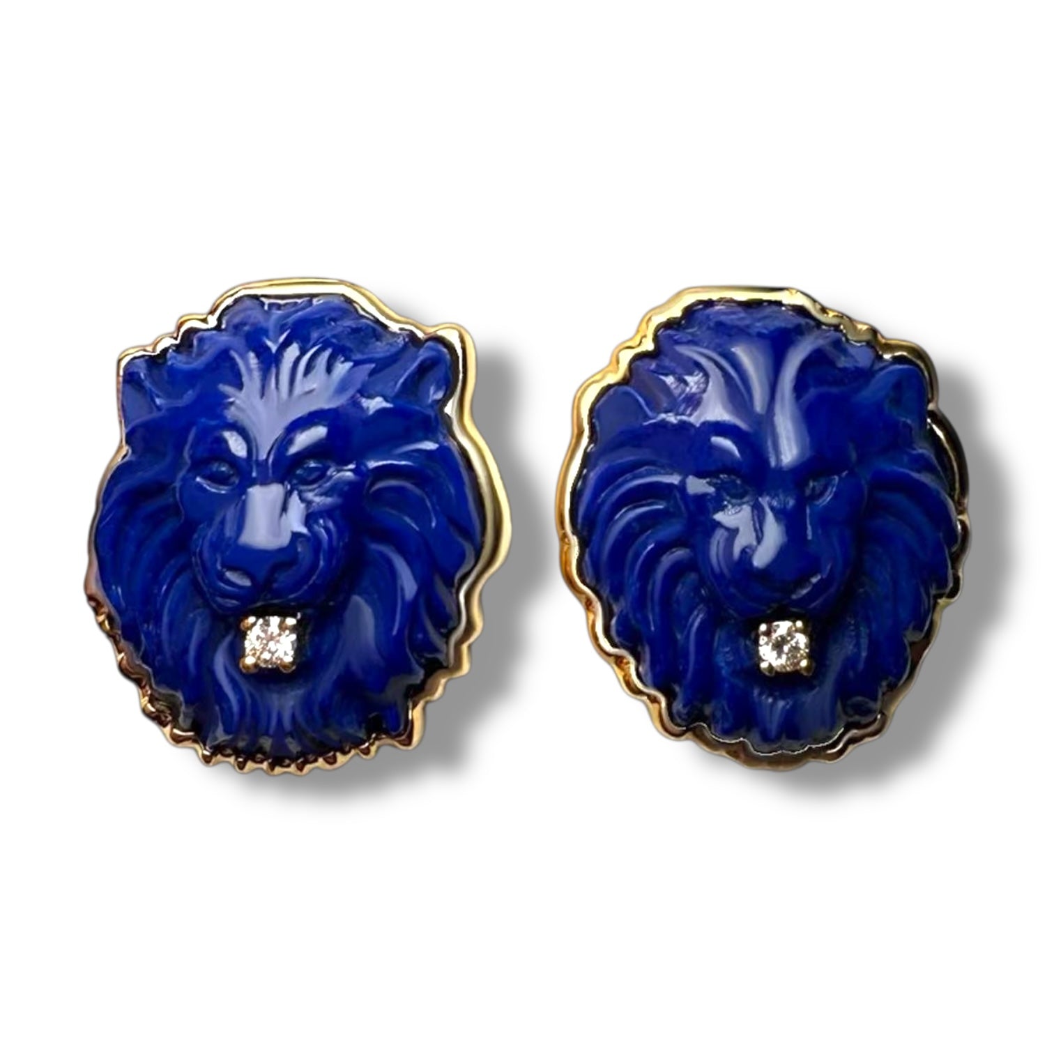 Lion Head 18K Gold Earrings