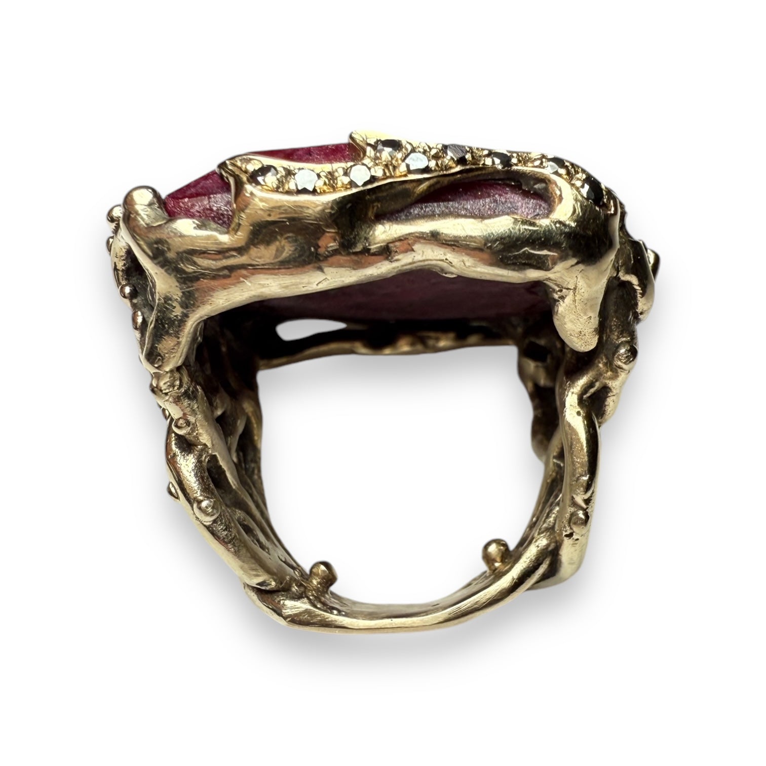 RUBY AND BLACK DIAMONDRING by Maurizio Pintaldi