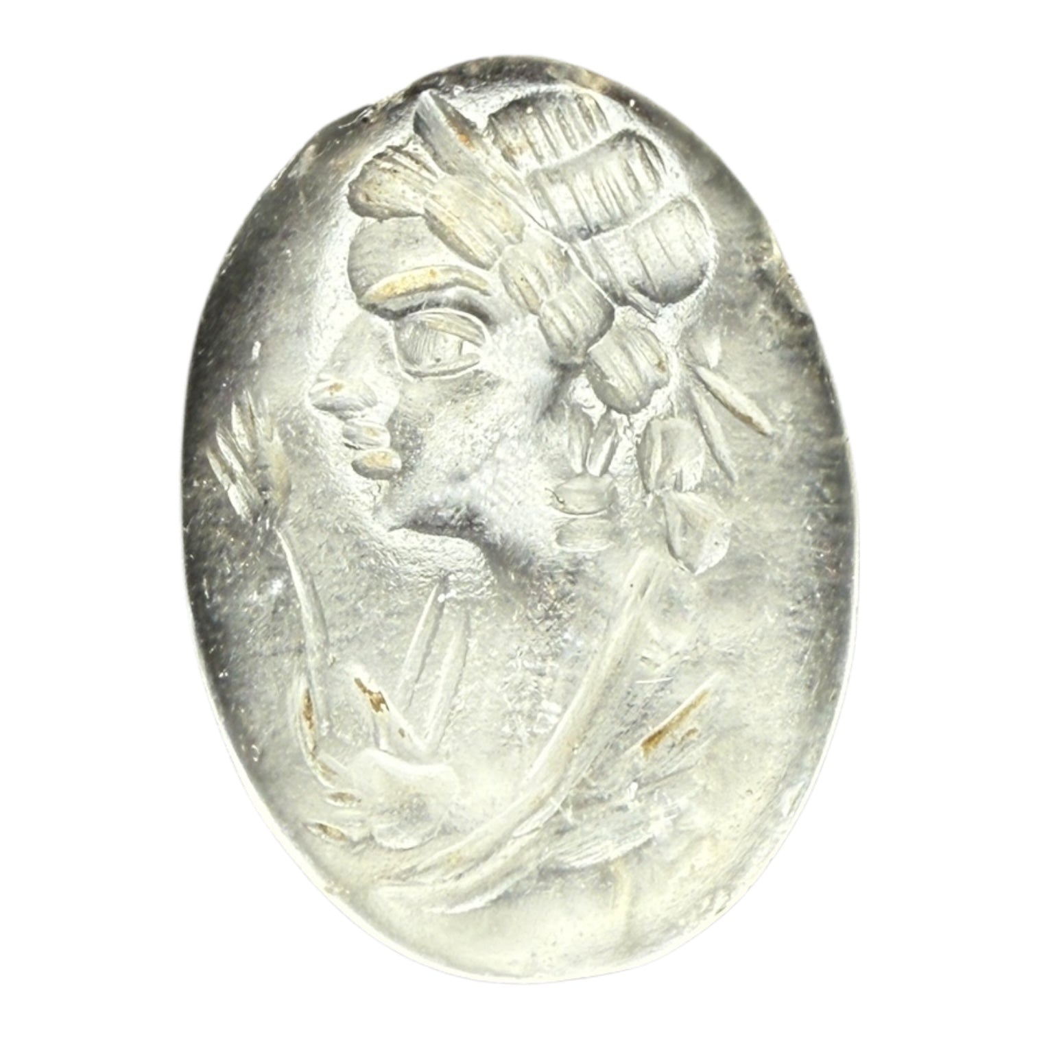 Antique Clear Glass Intaglio