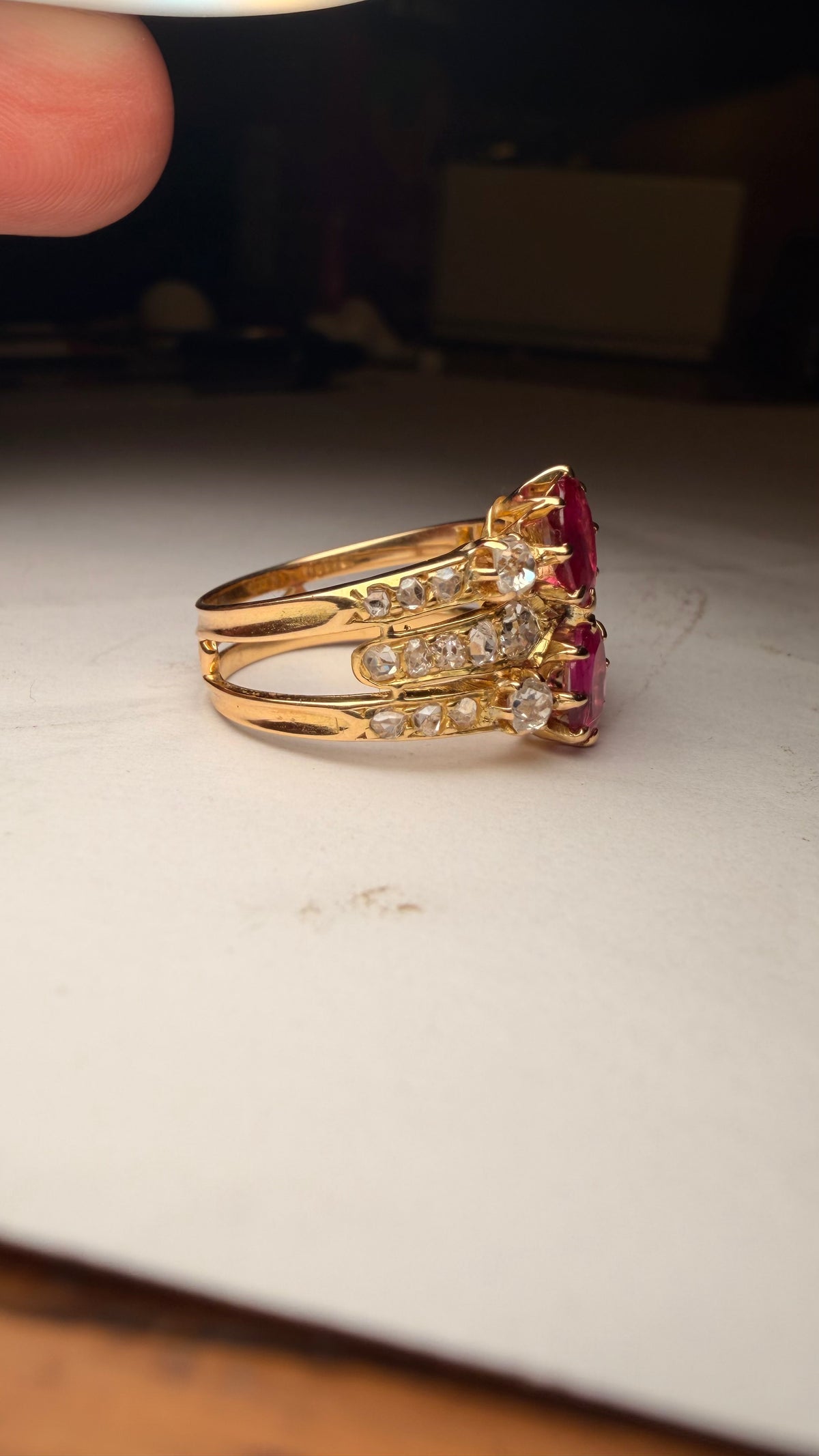 18ct Gold Ruby & Old-Cut Diamond Ring