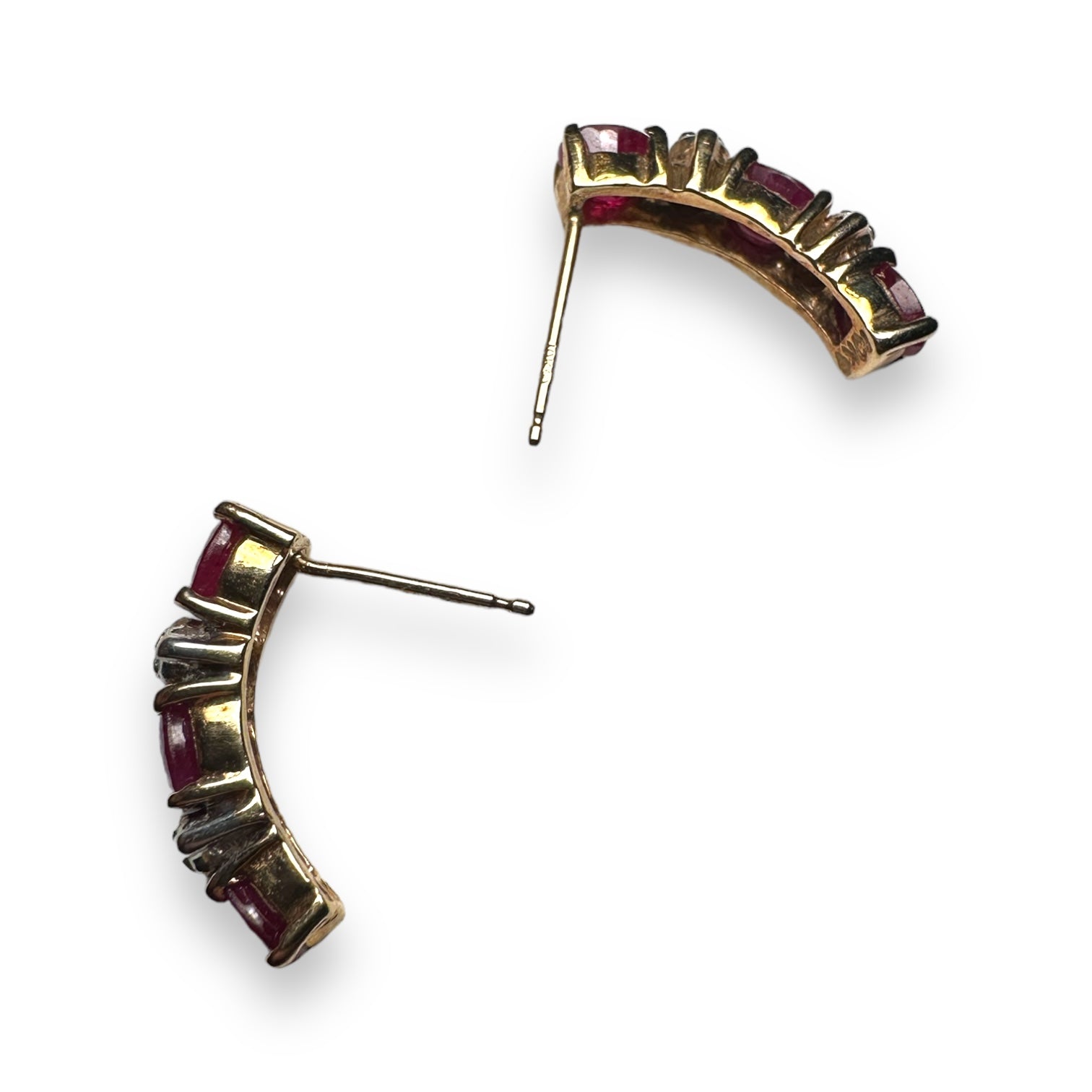 Ruby and diamond earring
