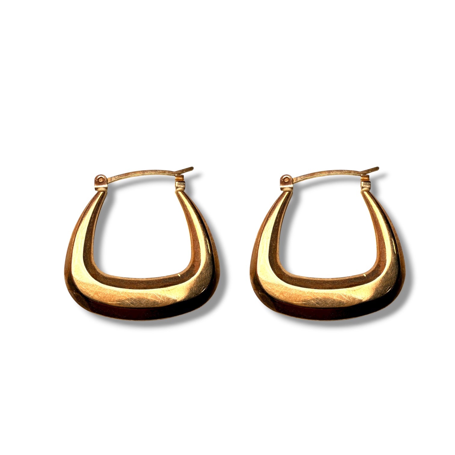 9k Gold Geometric Hoop Earrings – 1.3g