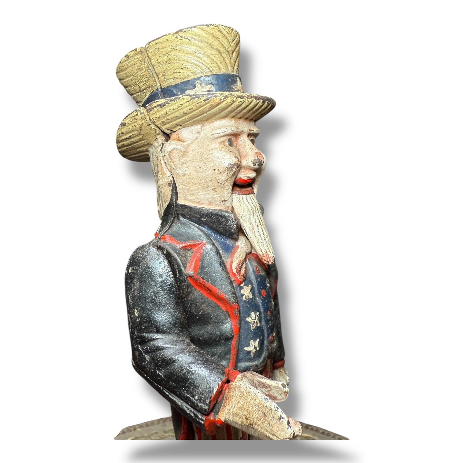 Antique Uncle Sam Mechanical Coin Bank 