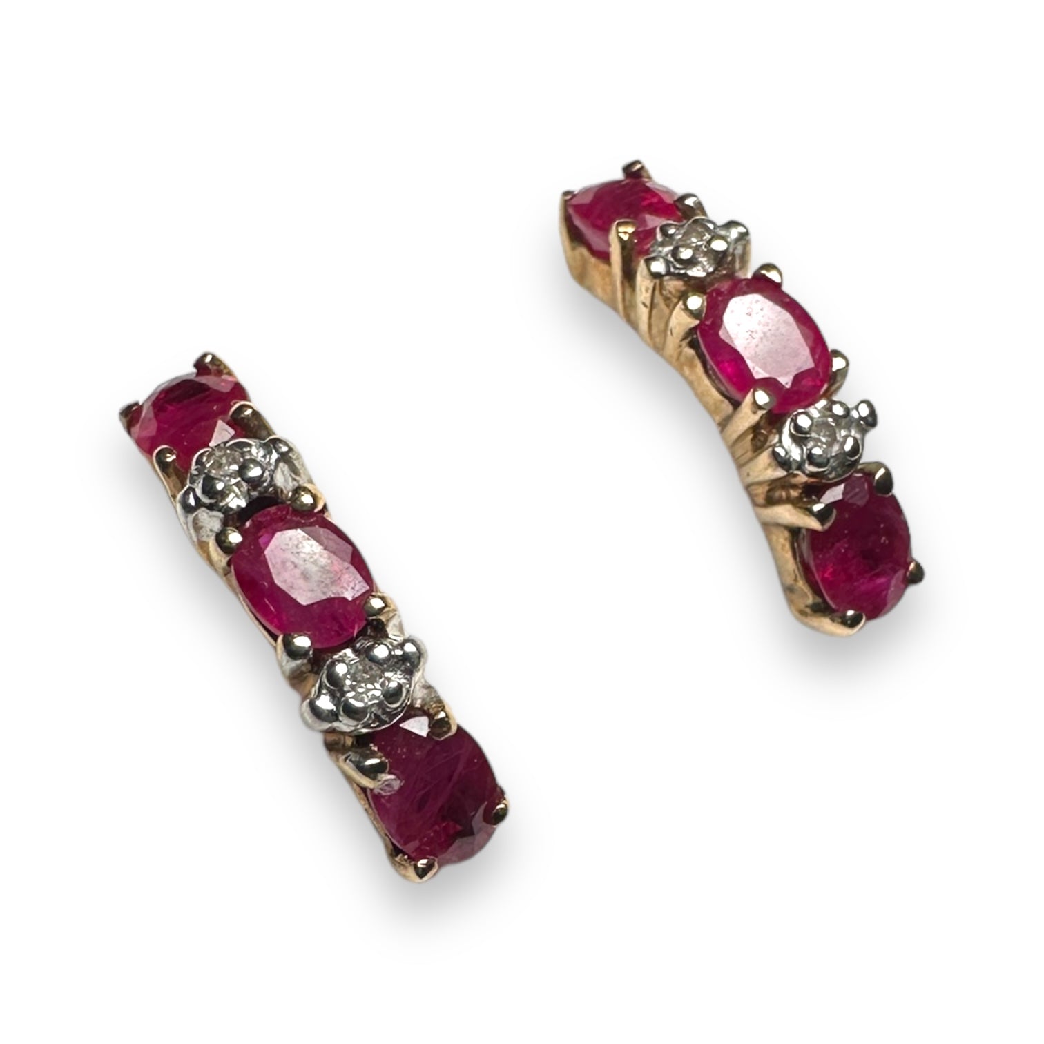 Ruby and diamond earring