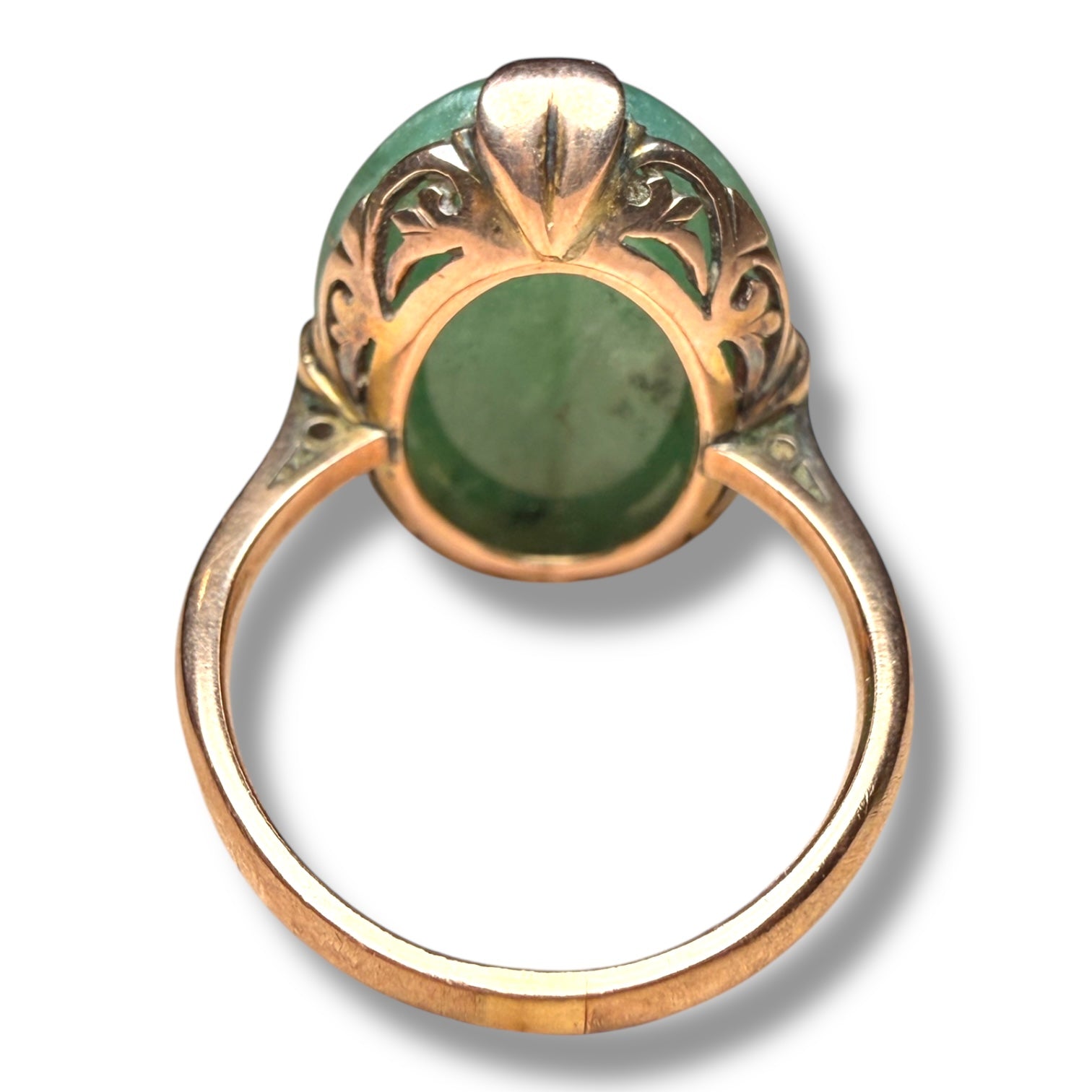 Vintage 9ct Gold Jade Ring