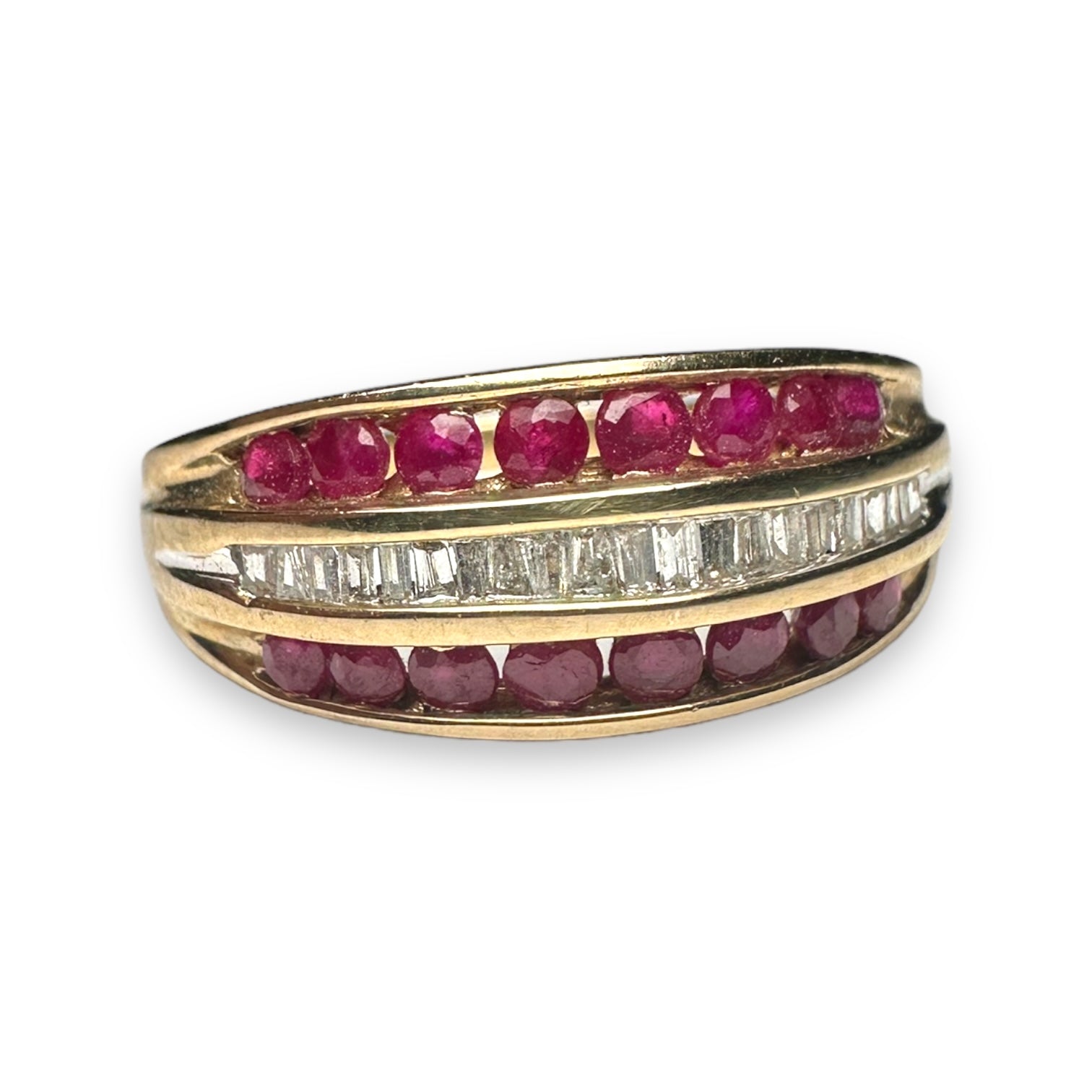 Ruby and diamond engagement ring