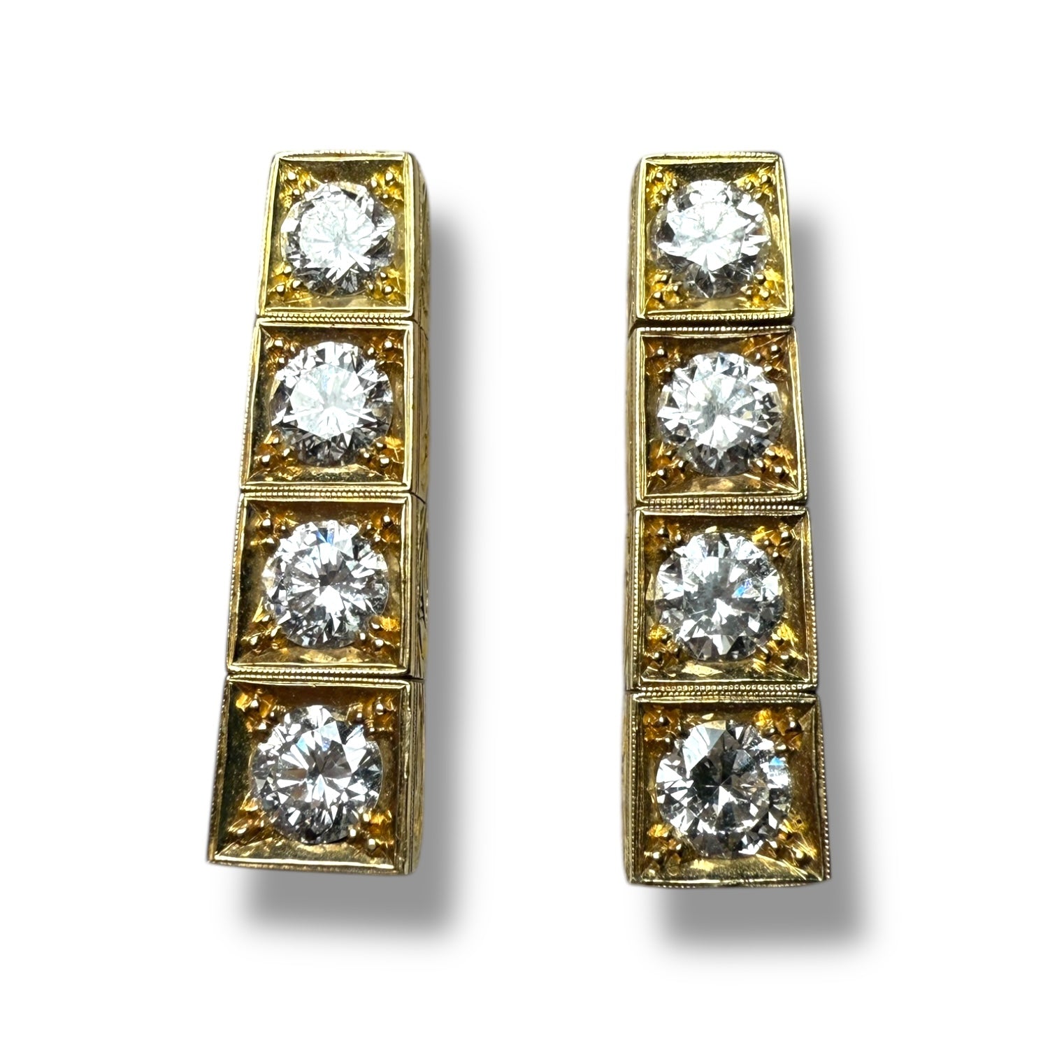 18k gold diamonds earrings
