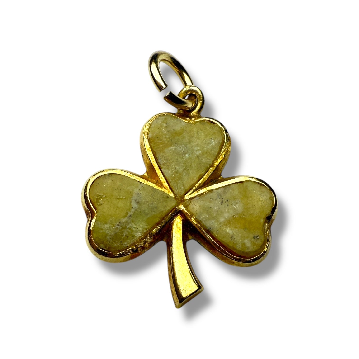 9k gold green stone pendant for women