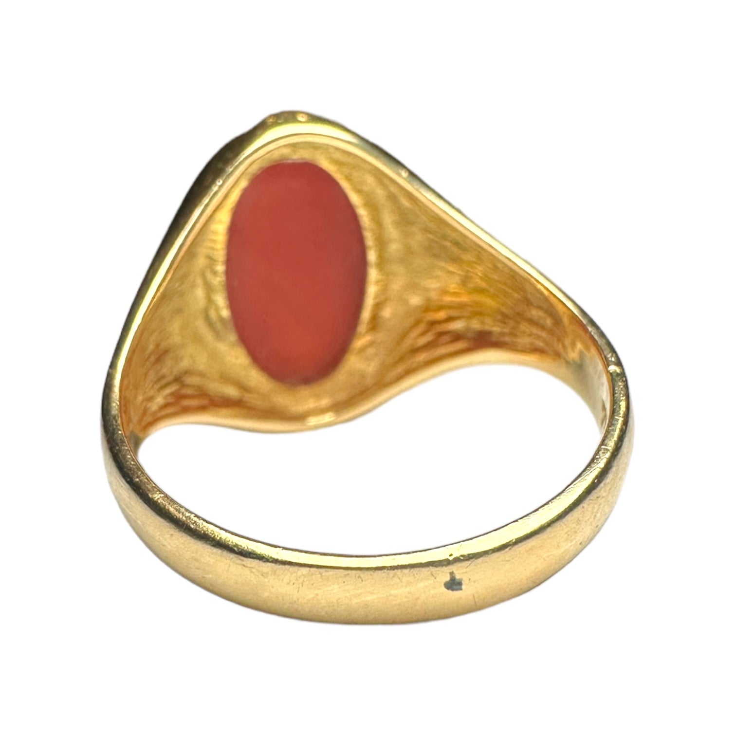 Coral signet ring