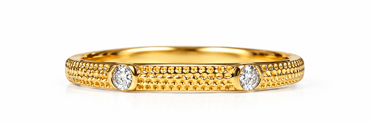 SMALL BAND IN YELLOW GOLD 6 diamond