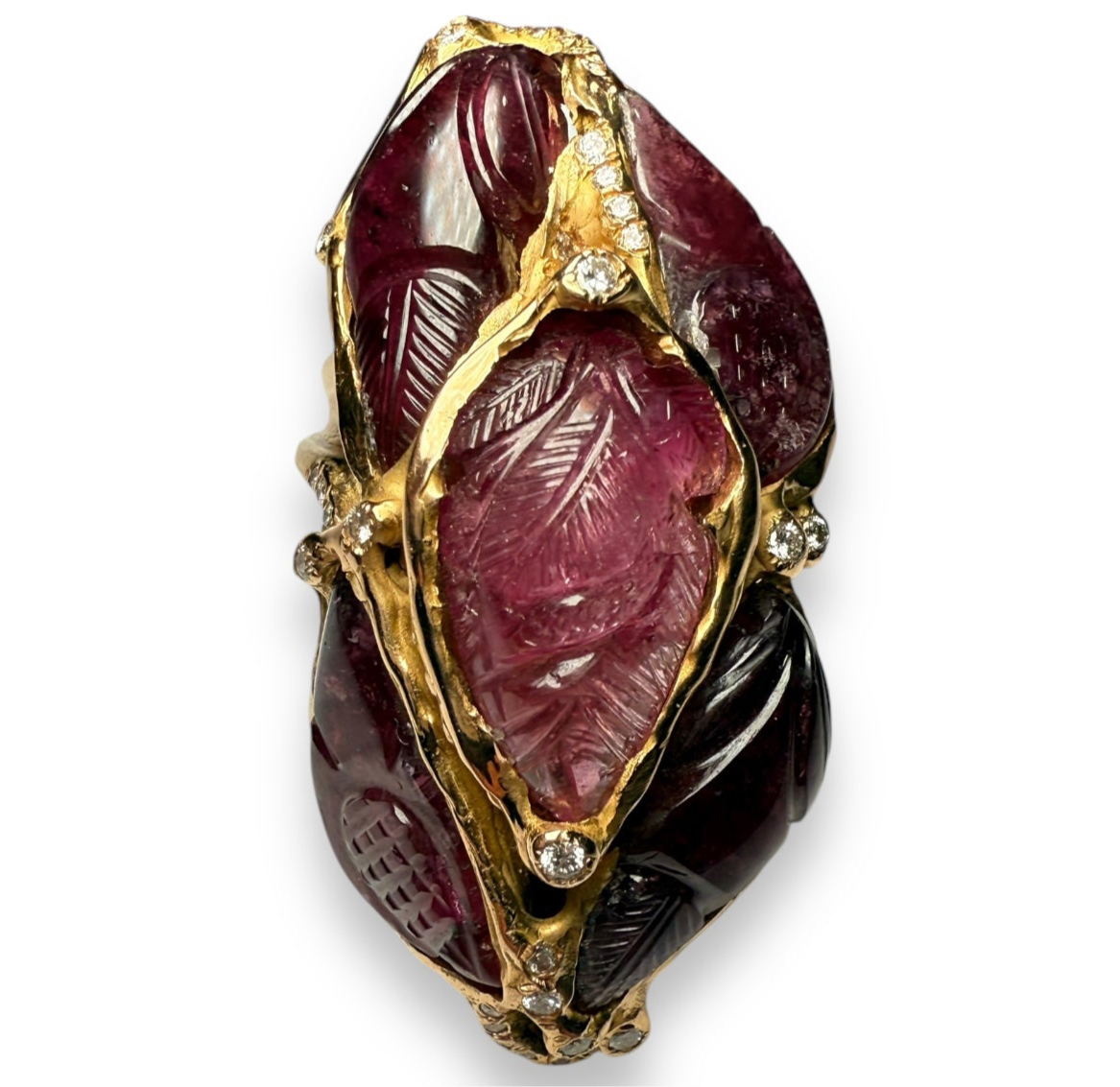 Tourmaline and diamonds ring by Maurizio Pintaldi