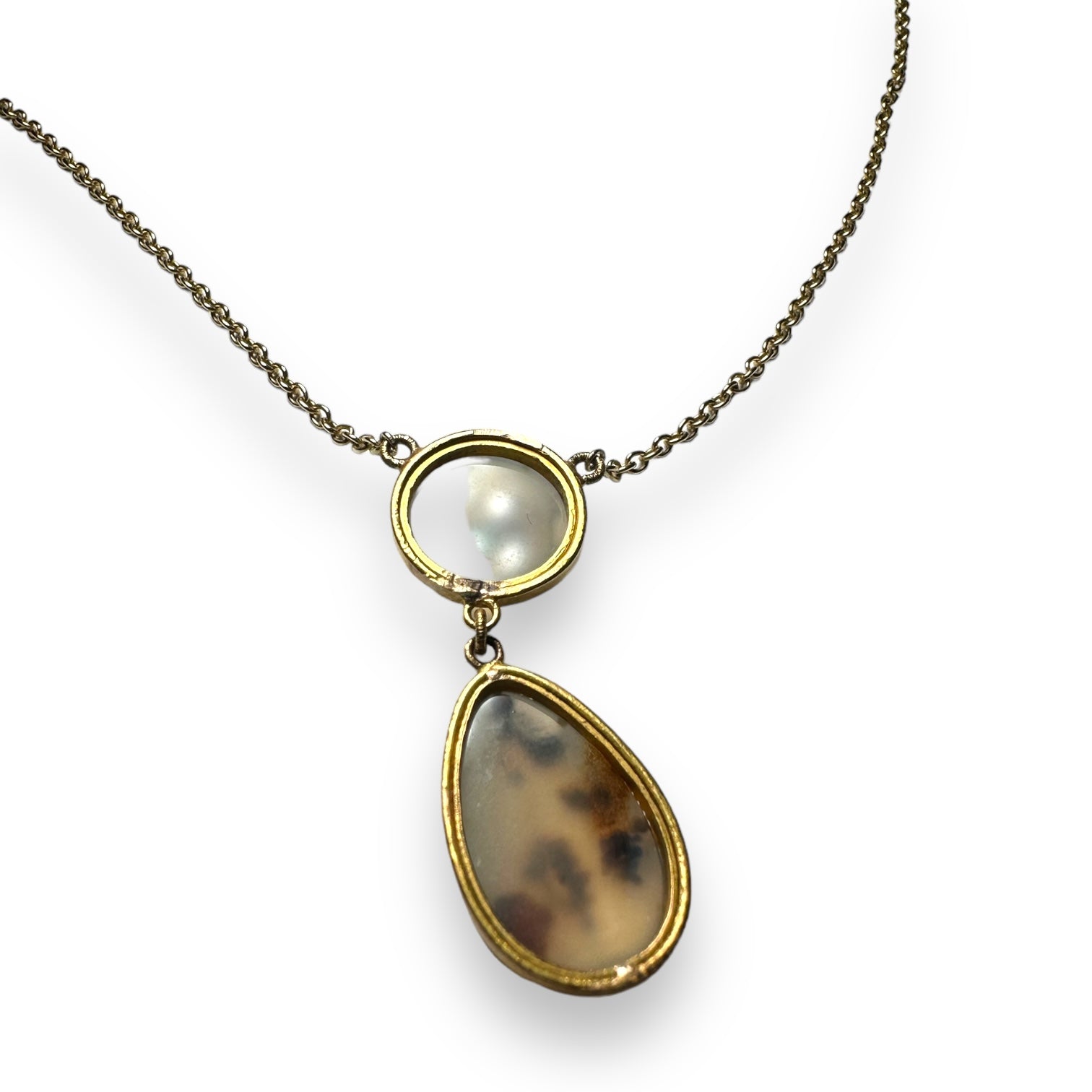Agate  gold neckless