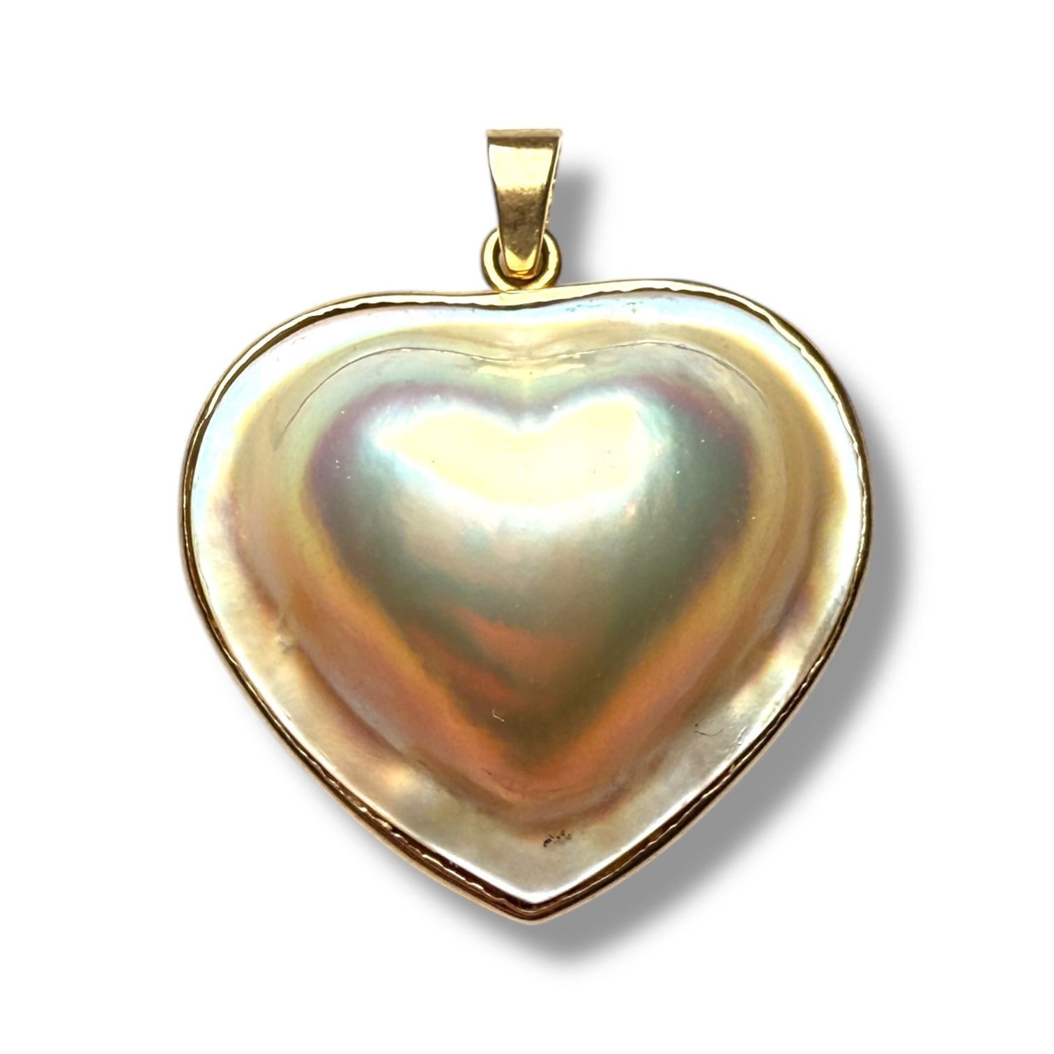 18k gold heart pearl pendant