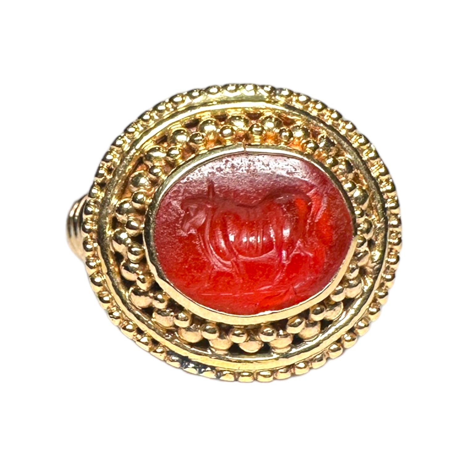 Roman intaglio ring 18k gold for women