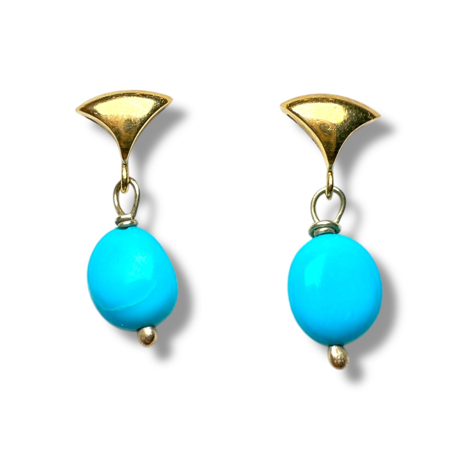 18k gold turchese earring