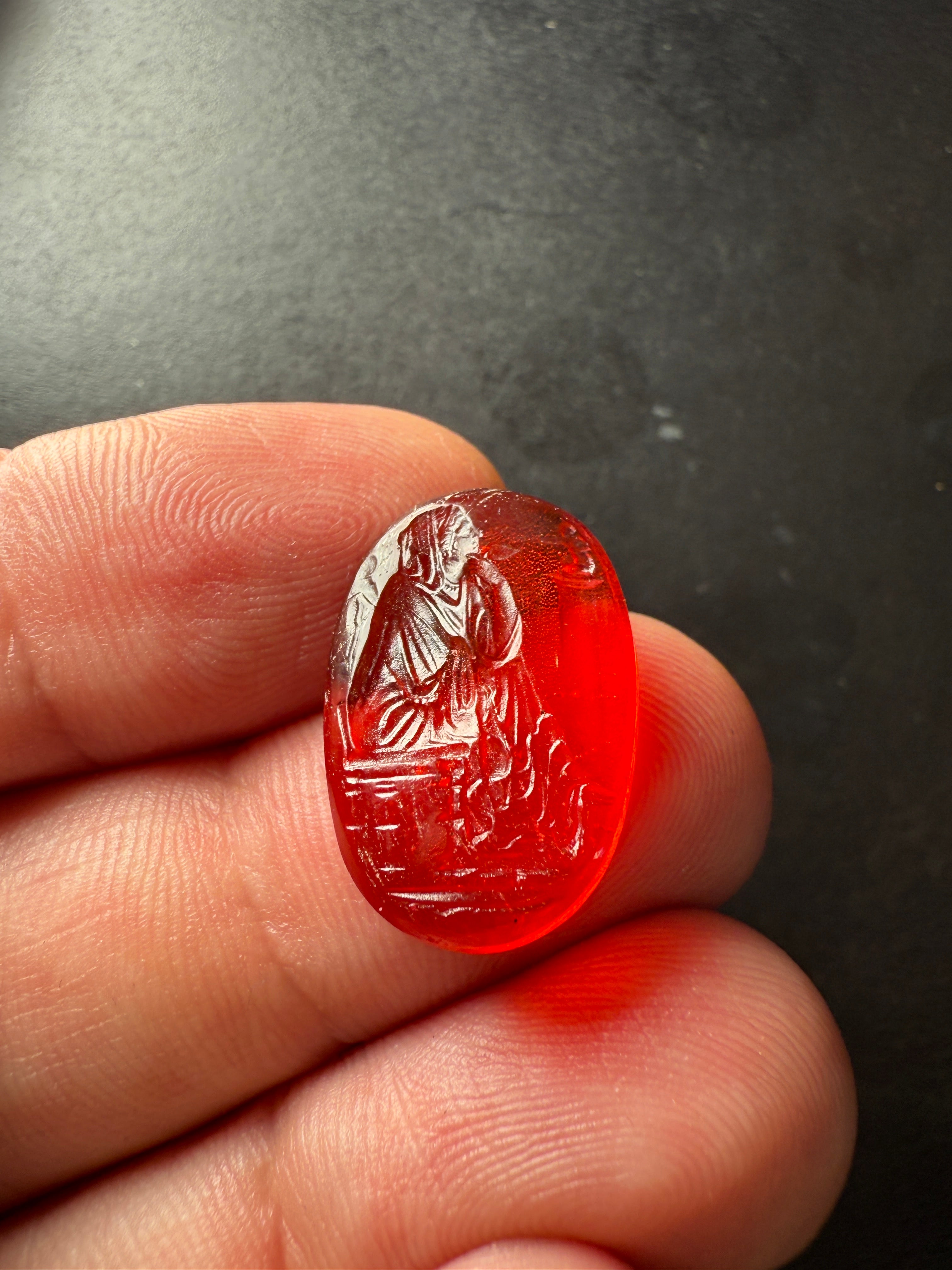 Antique Red Glass Intaglio