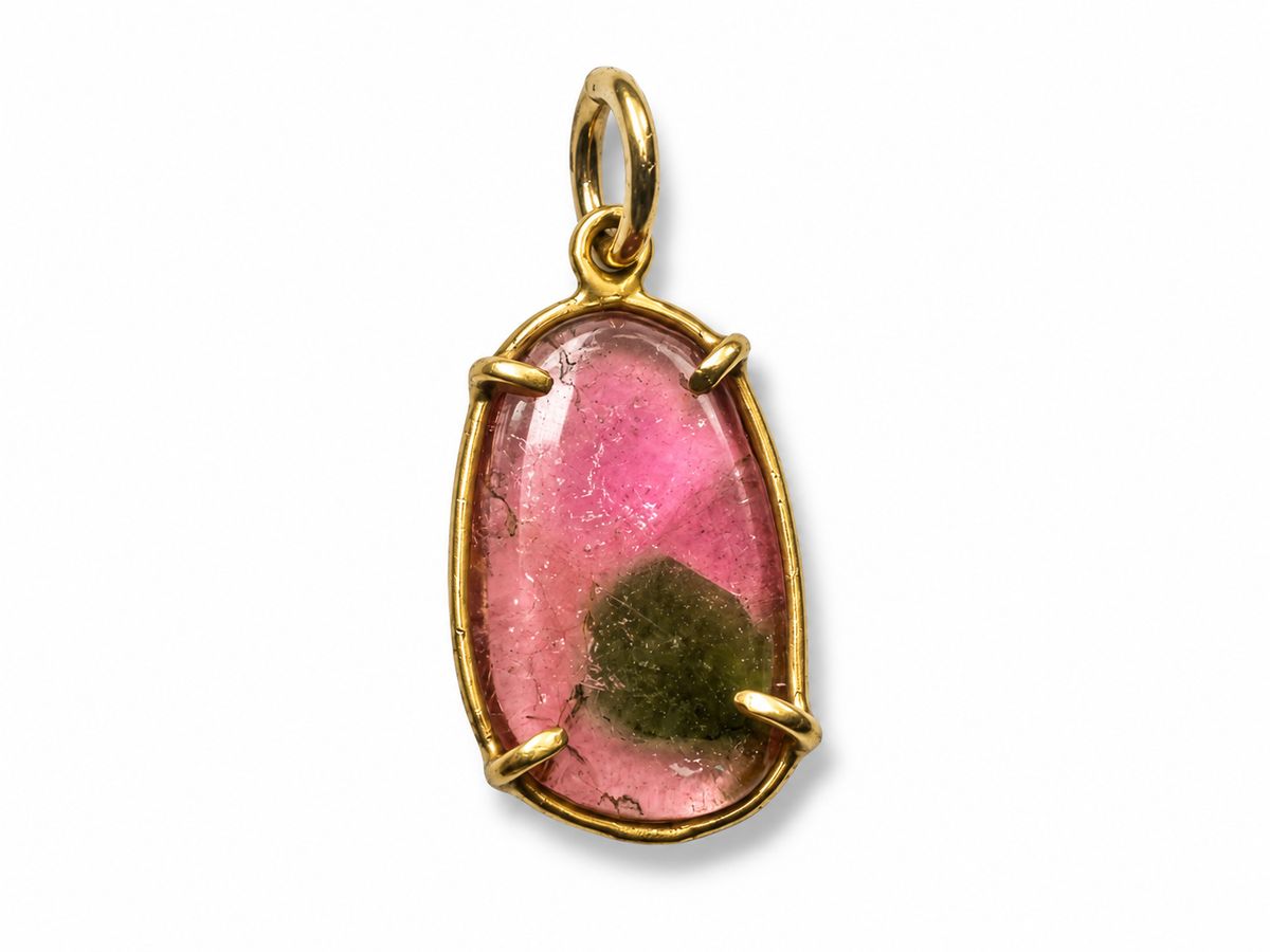 Watermelon tourmaline pendant