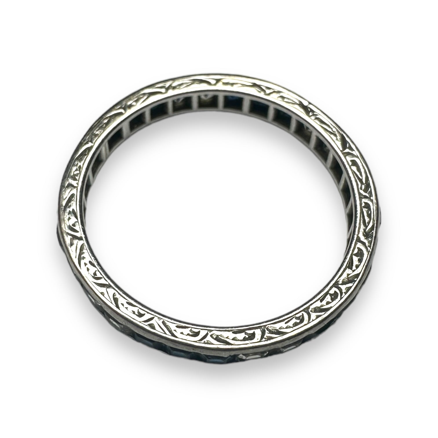 Sapphire eternity engagement ring