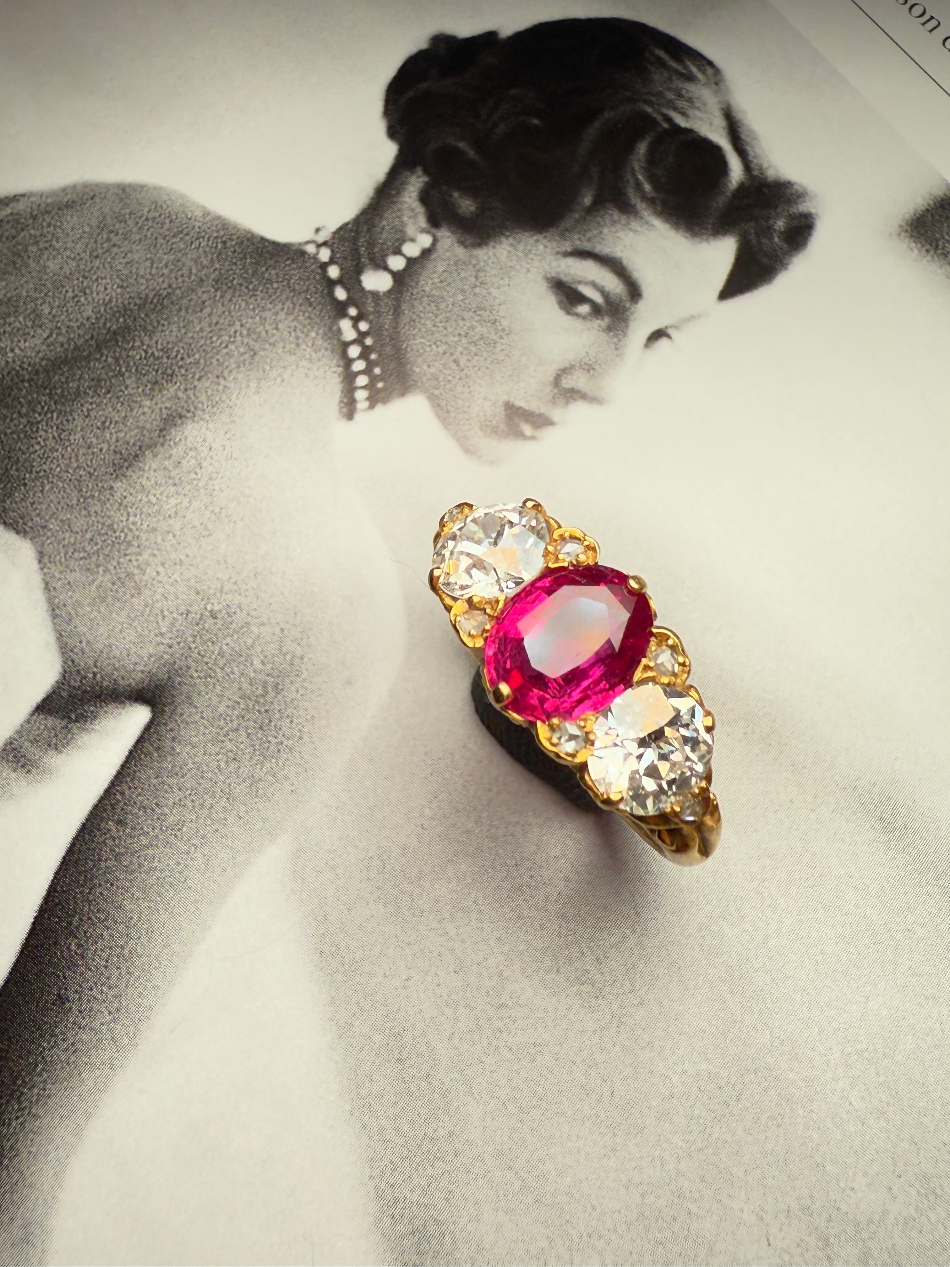 Ruby and diamond ring