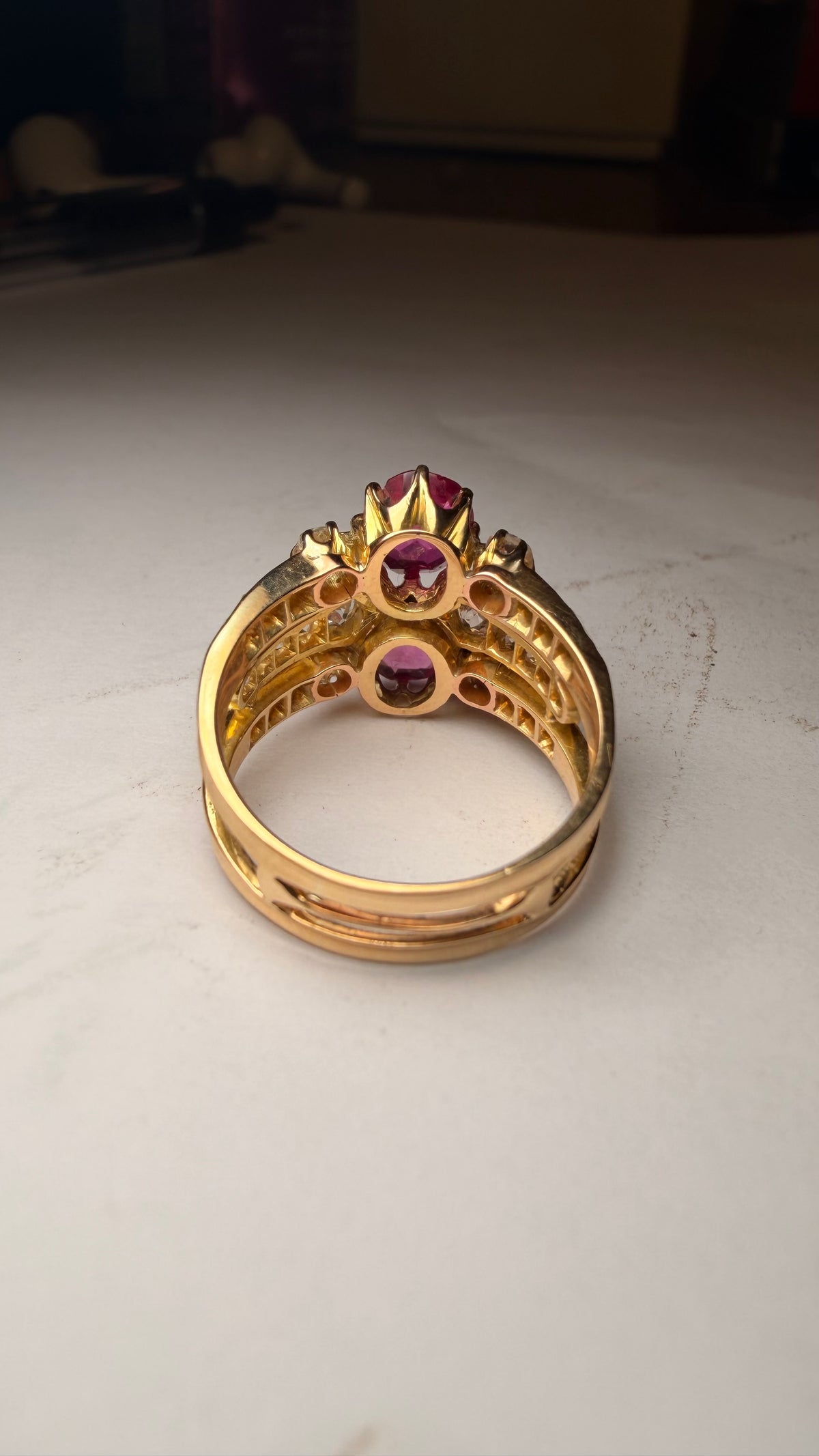 18ct Gold Ruby & Old-Cut Diamond Ring