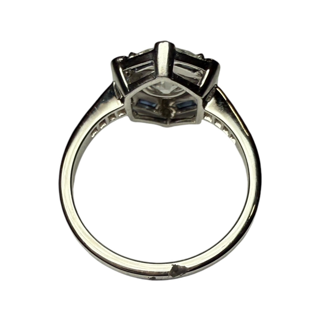Diamonds and sapphire ring