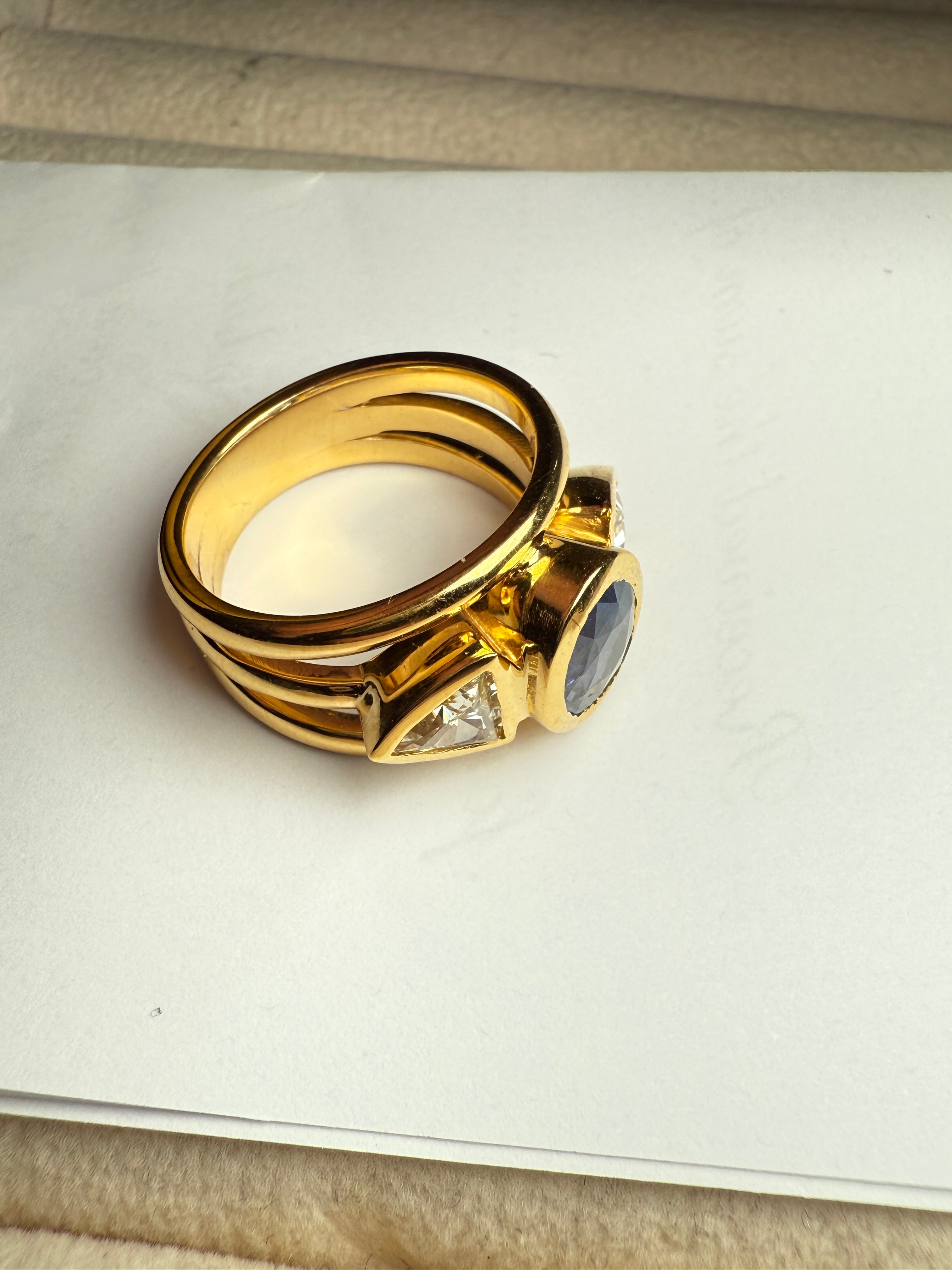 Sapphire diamond ring for wmen
