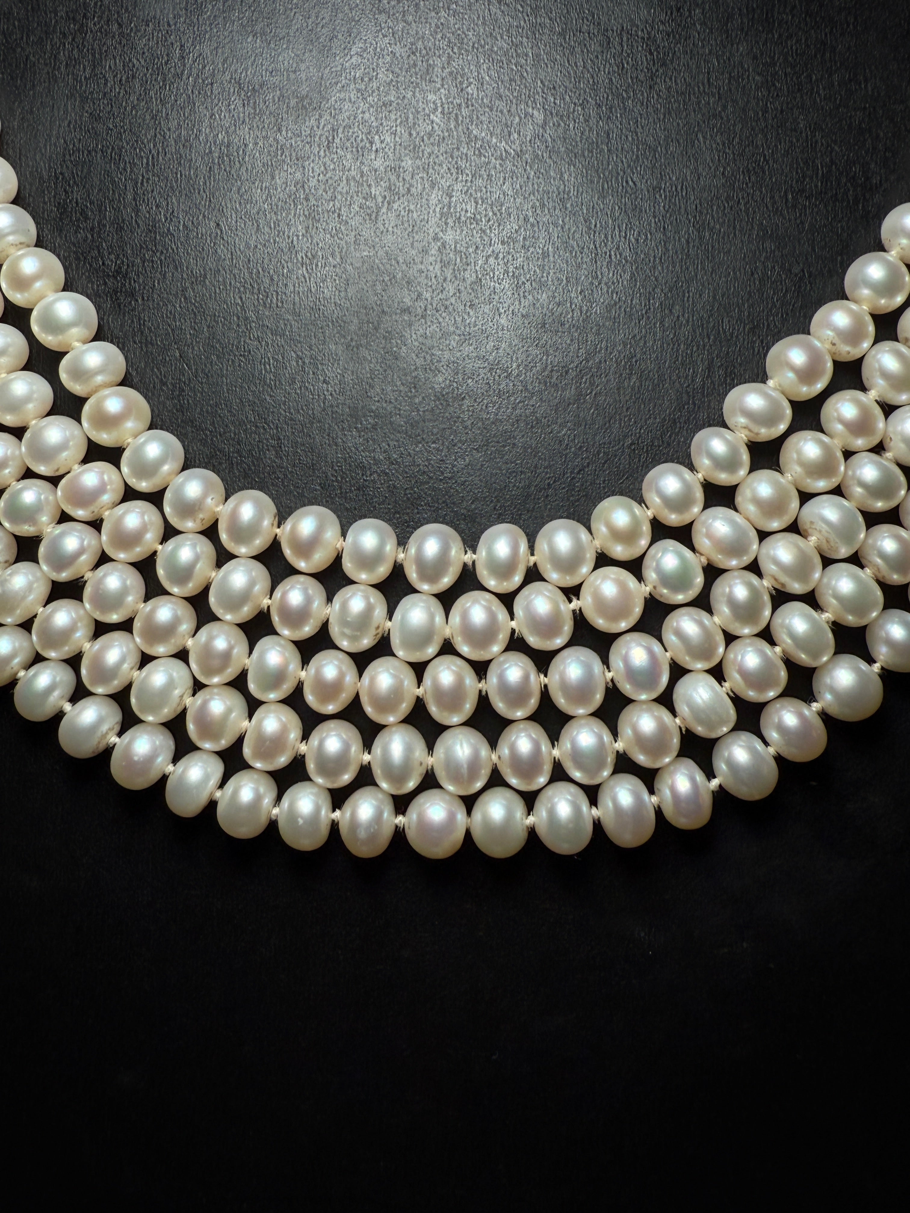 Elegant Five-Strand Freshwater Pearl Necklace for women
