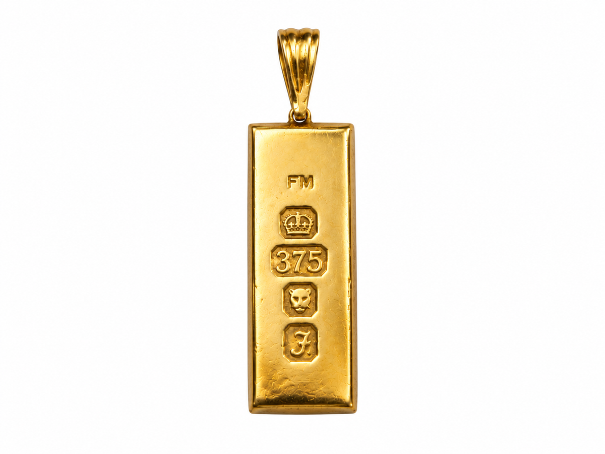 9k Gold Ingot Pendant with Hallmarks – 1.3g