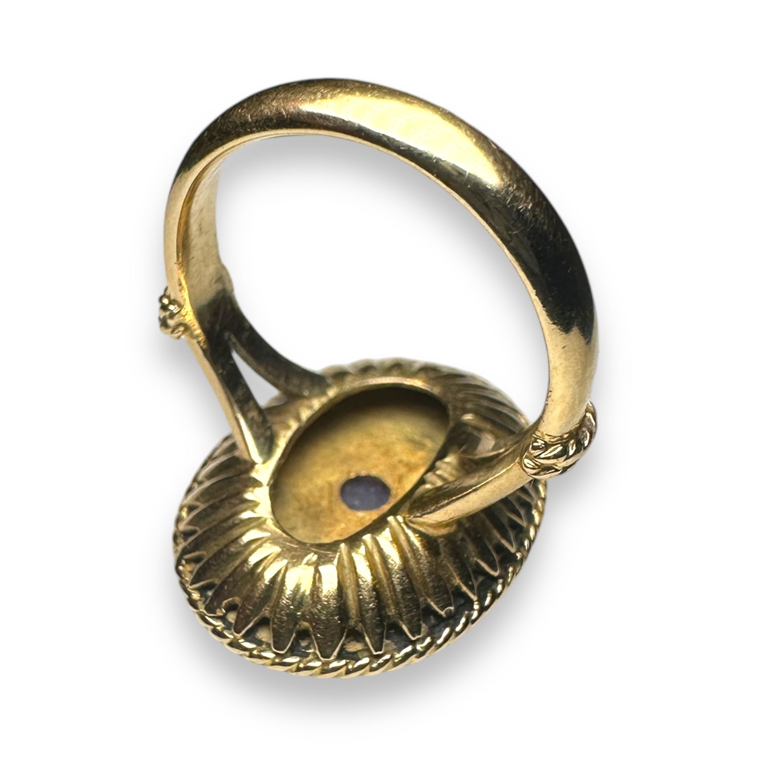 Natural purple Jade gold ring