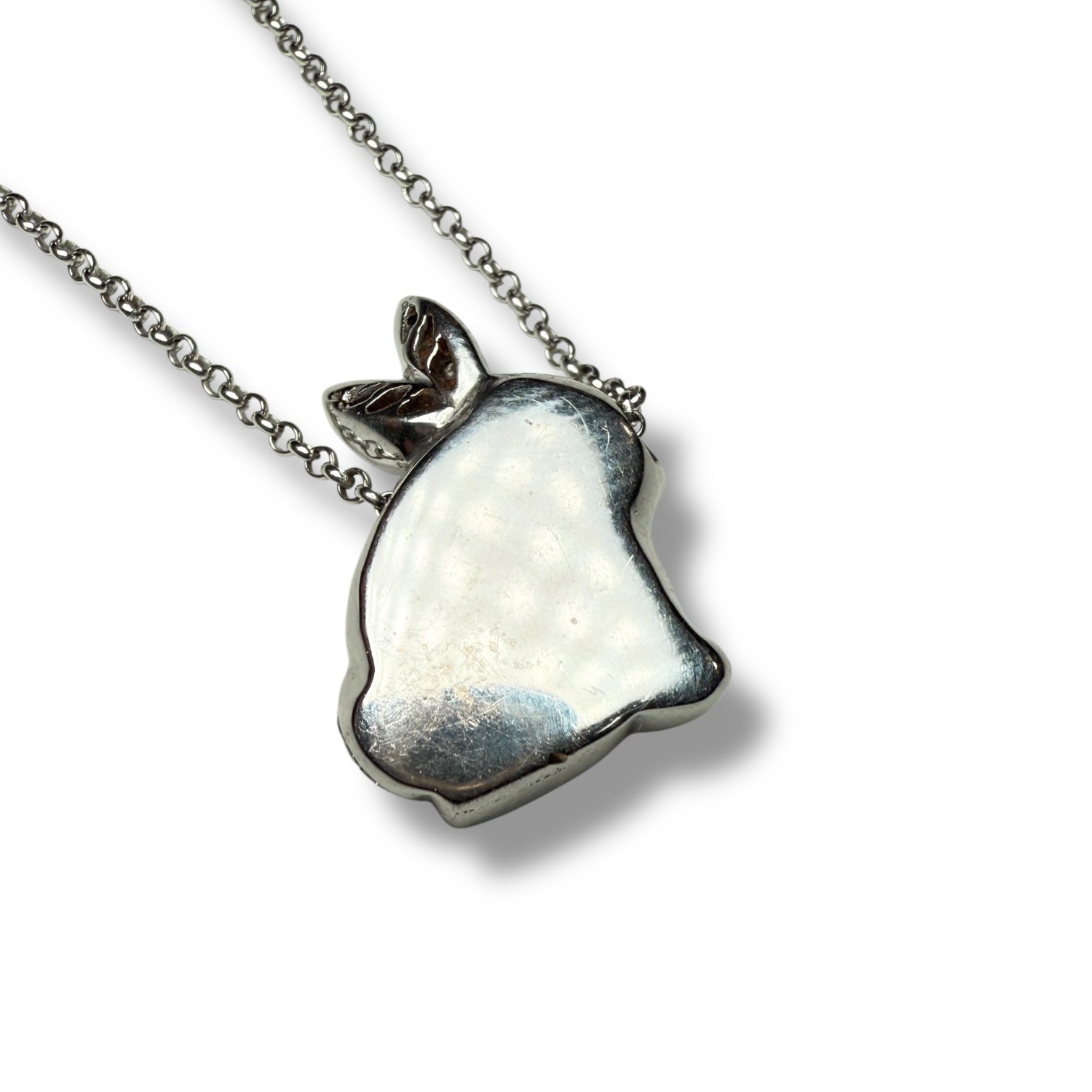 18kt White Gold Rabbit Pendant Necklace with Diamonds – 13g (Including Chain)