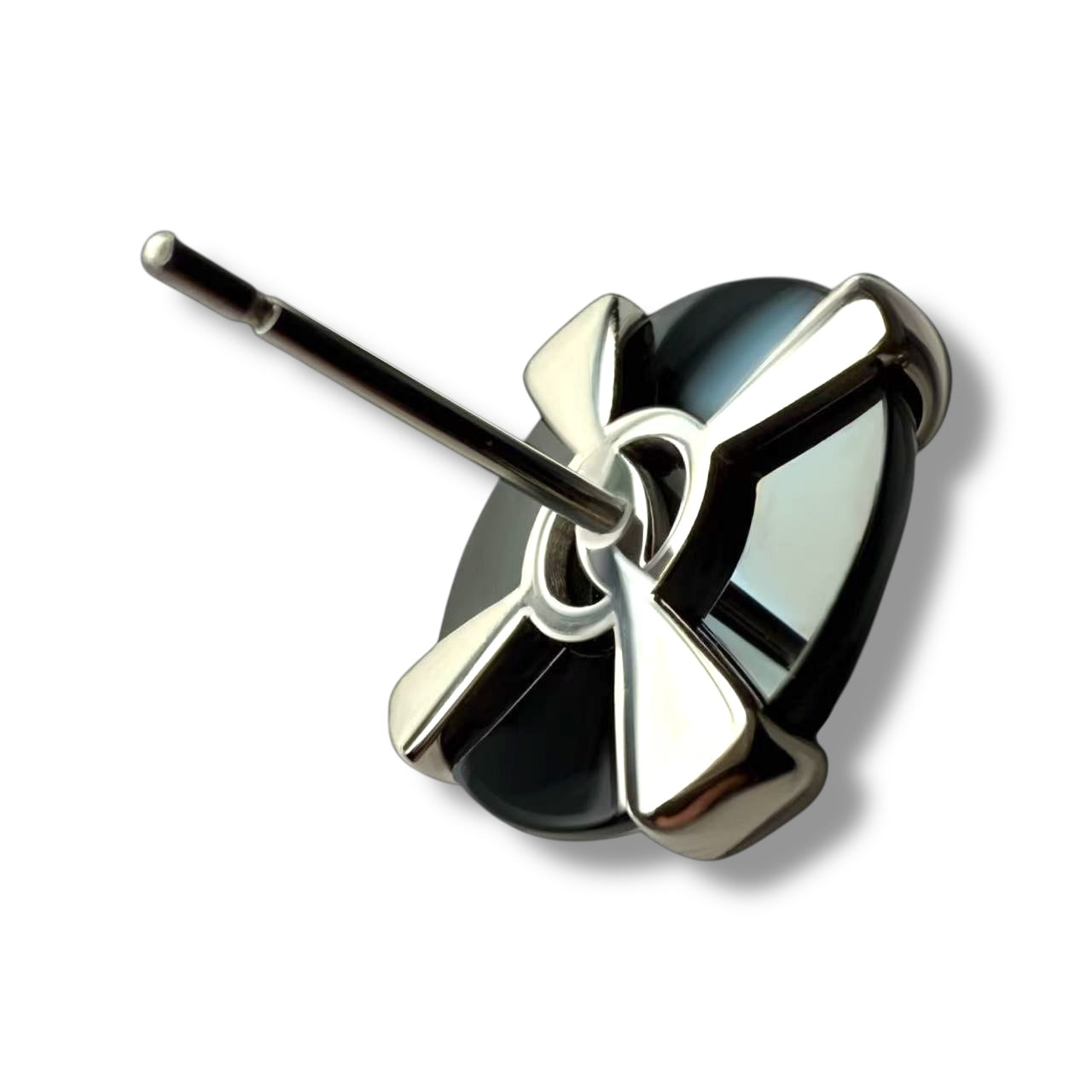 Cabochon-cut Platinum StudEarrings