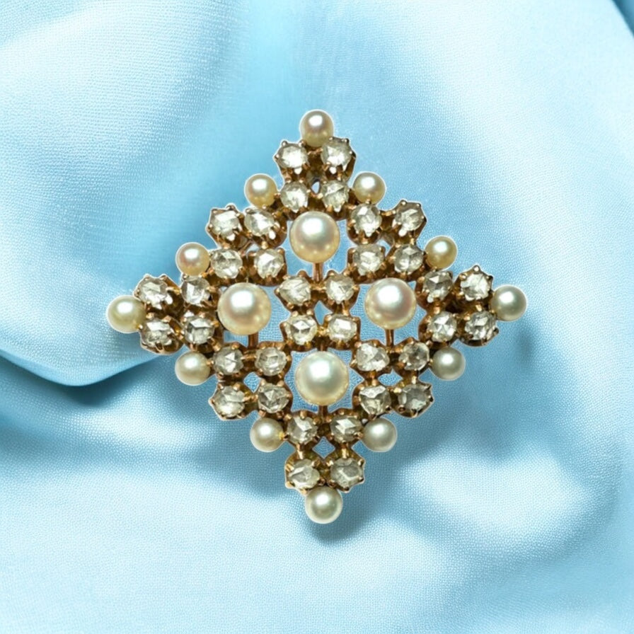 Diamonds and pearls Brooch