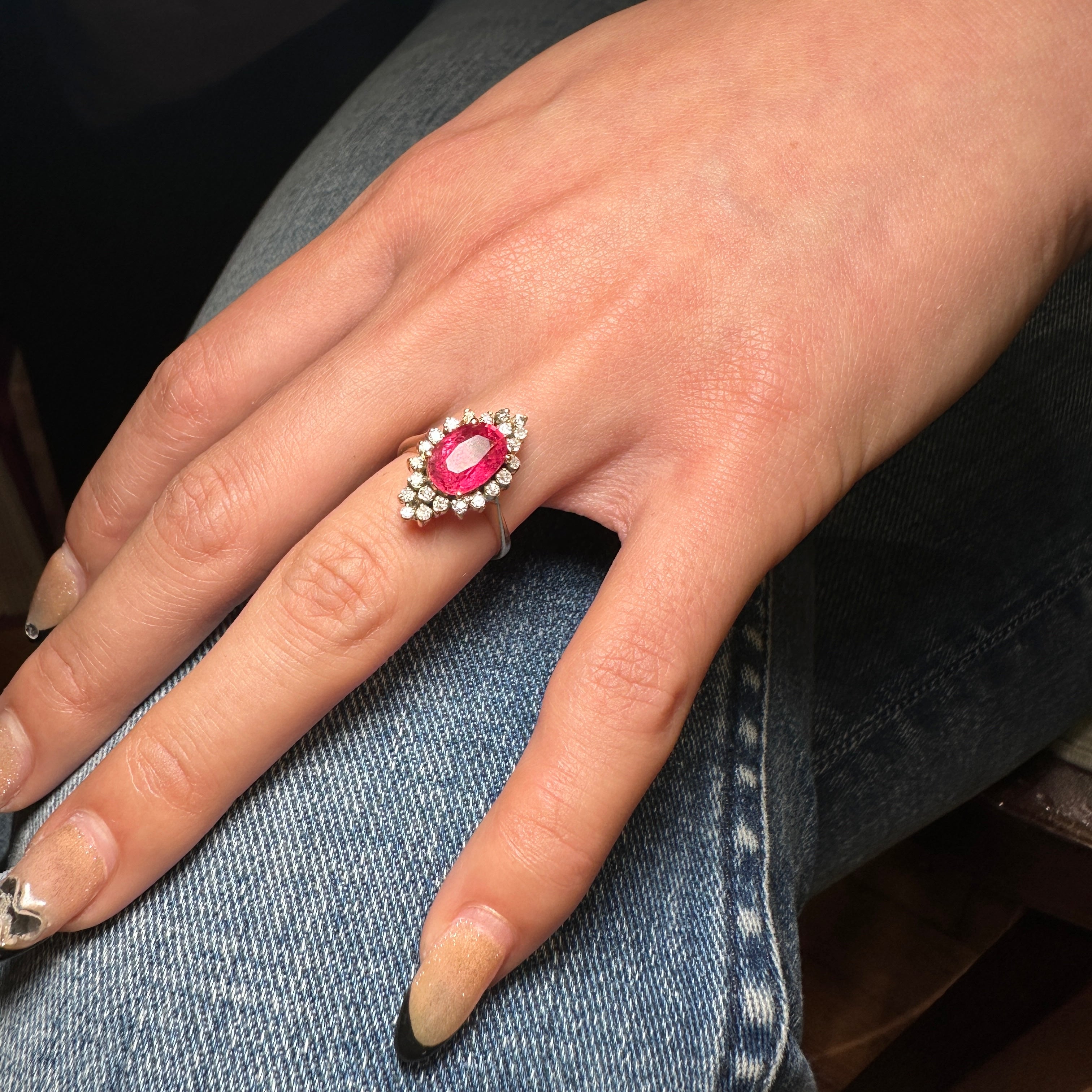 Tourmaline and Diamond Ring