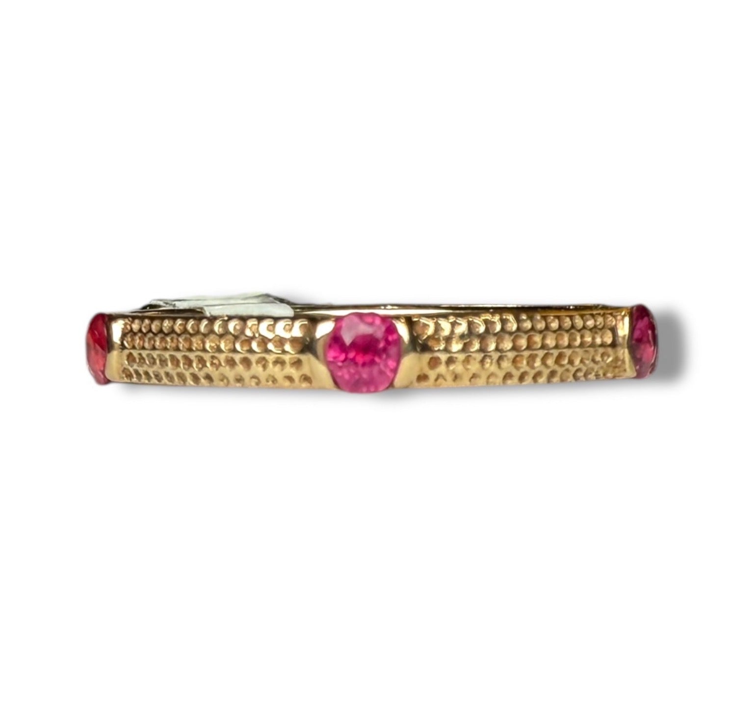 Elegant 9k Gold Ruby Ring – Timeless Design with Six Sparkling Rubies