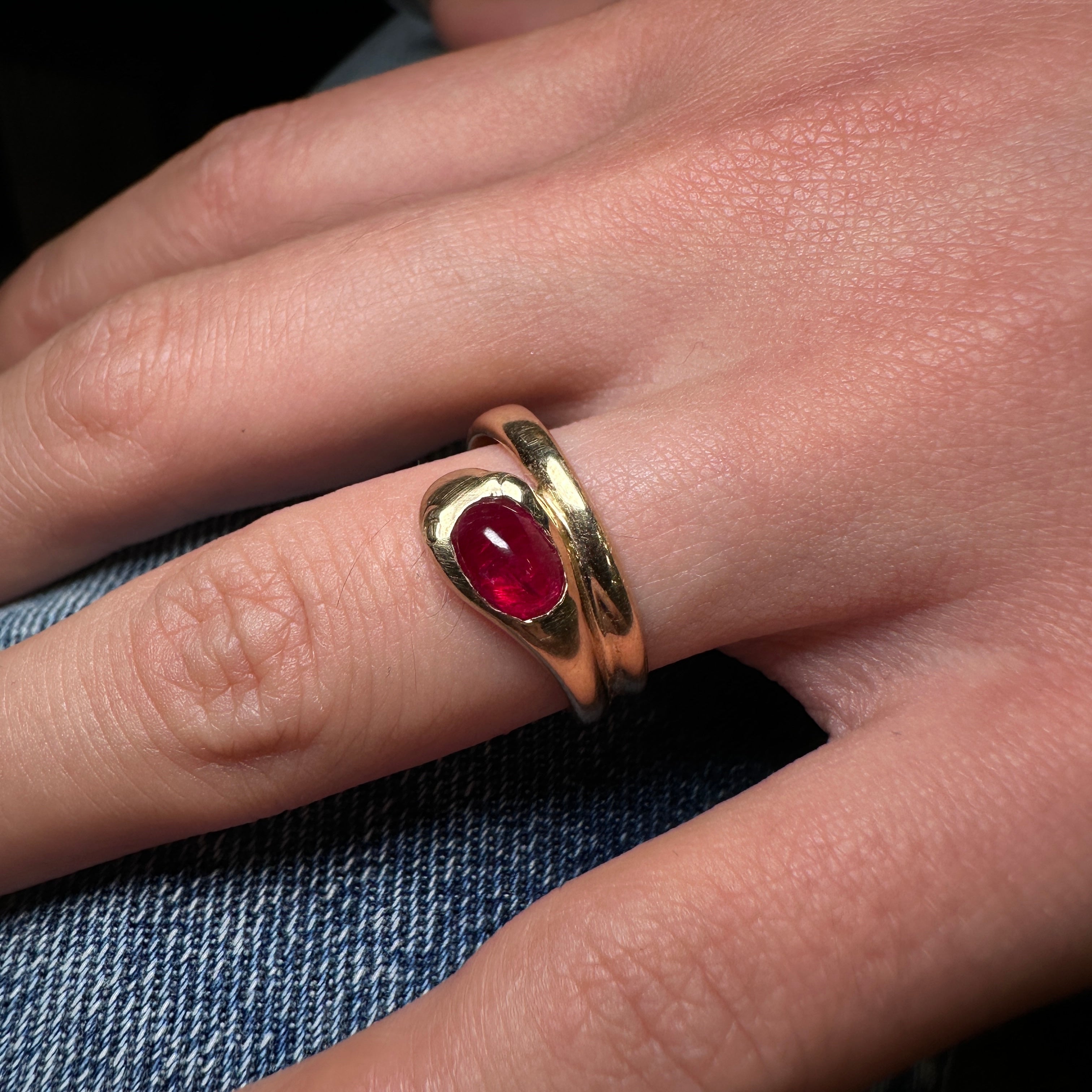 Ruby snake ring