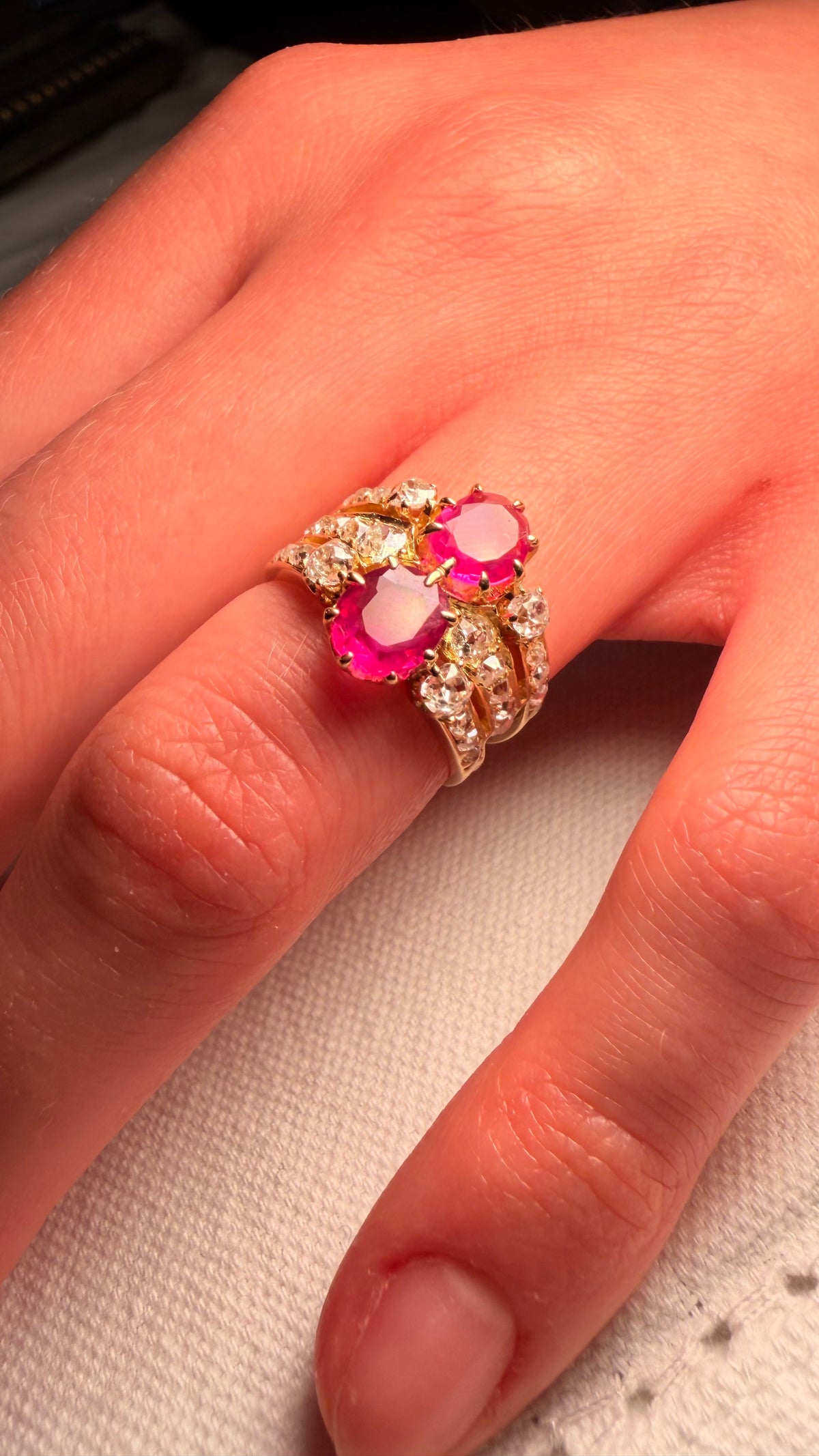 18ct Gold Ruby & Old-Cut Diamond Ring