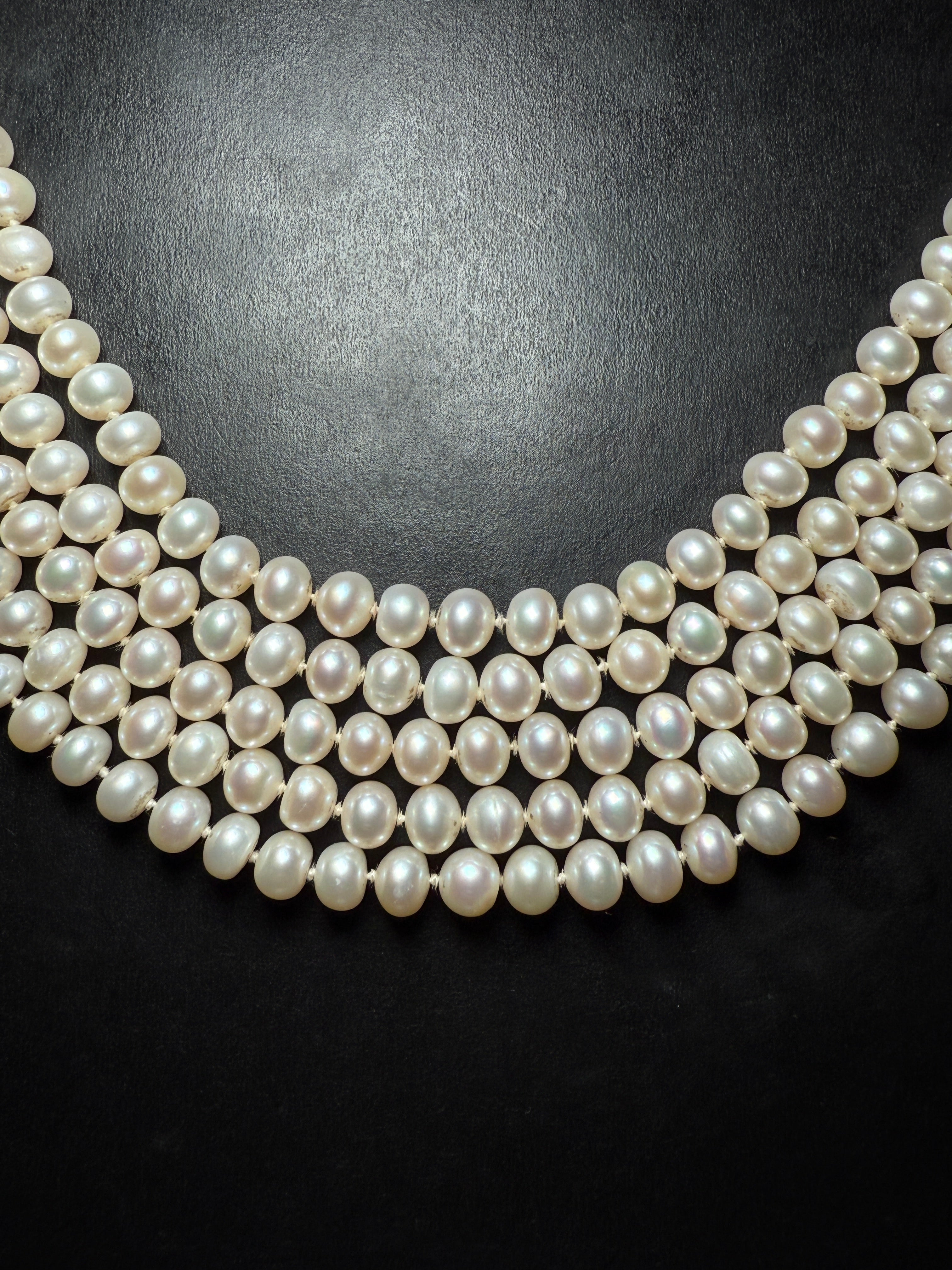 Elegant Five-Strand Freshwater Pearl Necklace for women